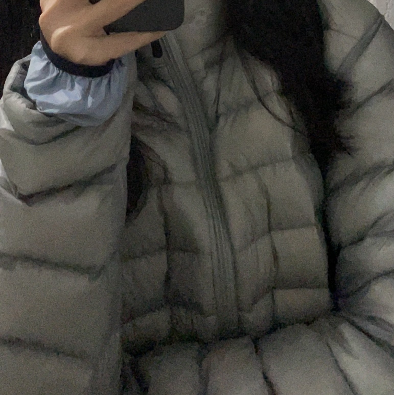 Sansan Gear Suffix Puffer Jacket Grey - 24FW 착용 스타일