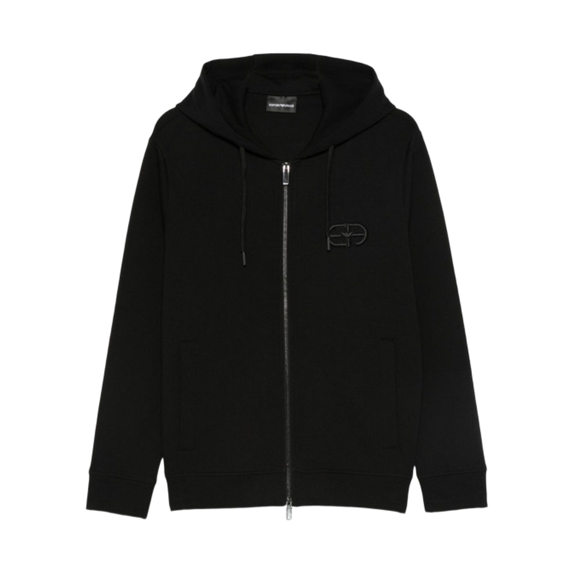 8N1ML61JHSZUC001 Emporio Armani Logo Cotton Hoodie Black