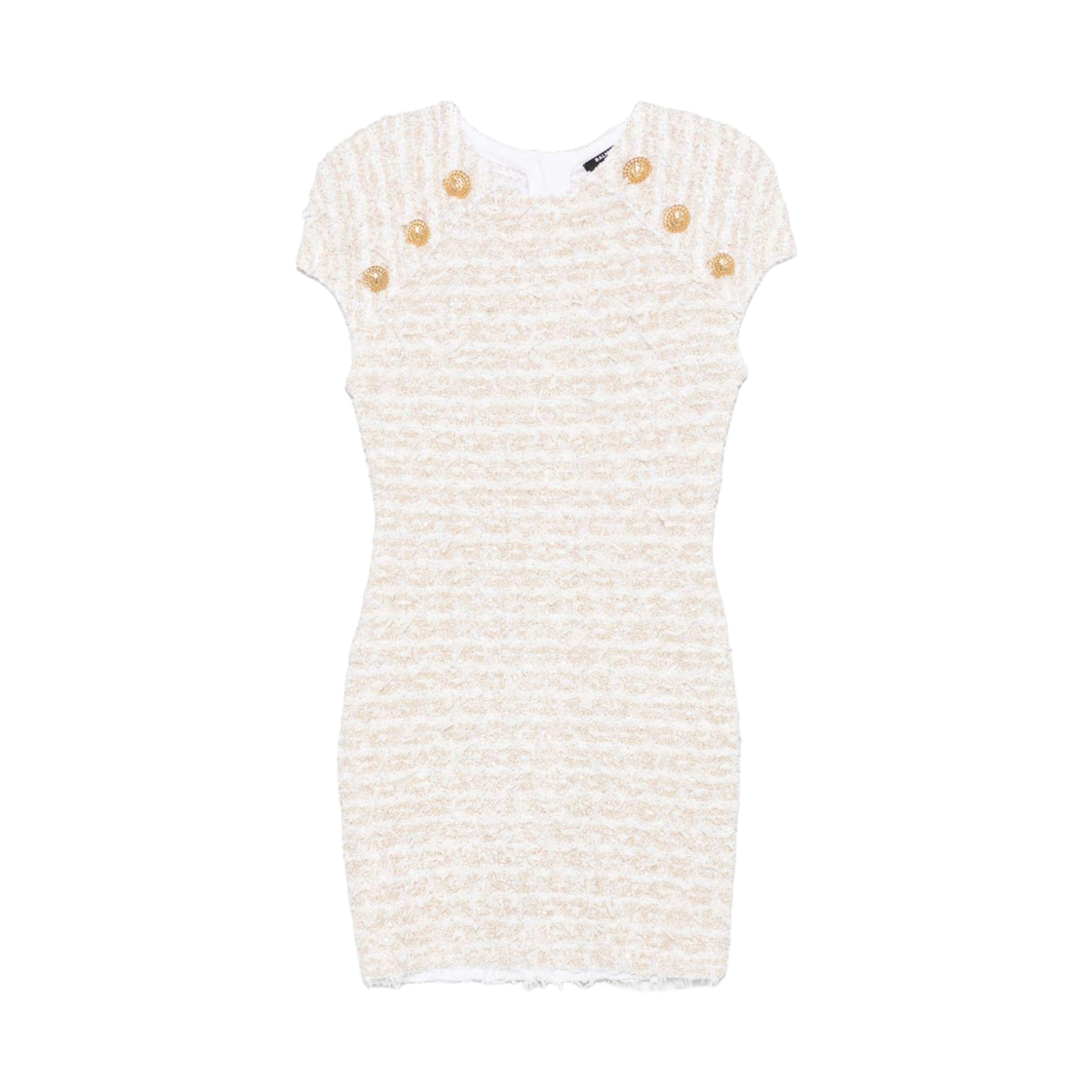 (W) 발망 트위드 미니 드레스 화이트((W) Balmain Tweed Mini Dress White)