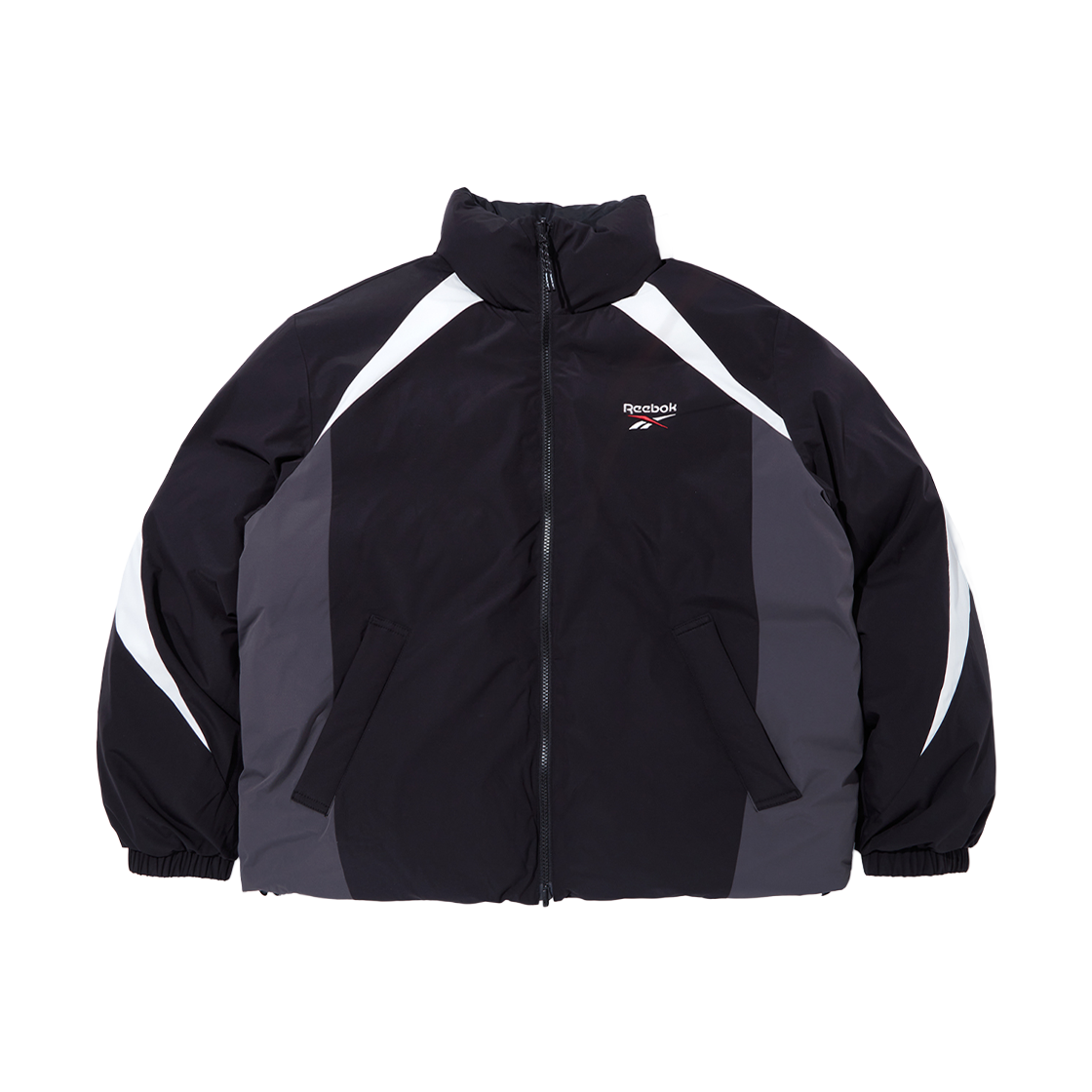 REJU5FP52BK Reebok Vector Reversible Ball Padded Jacket Black Black