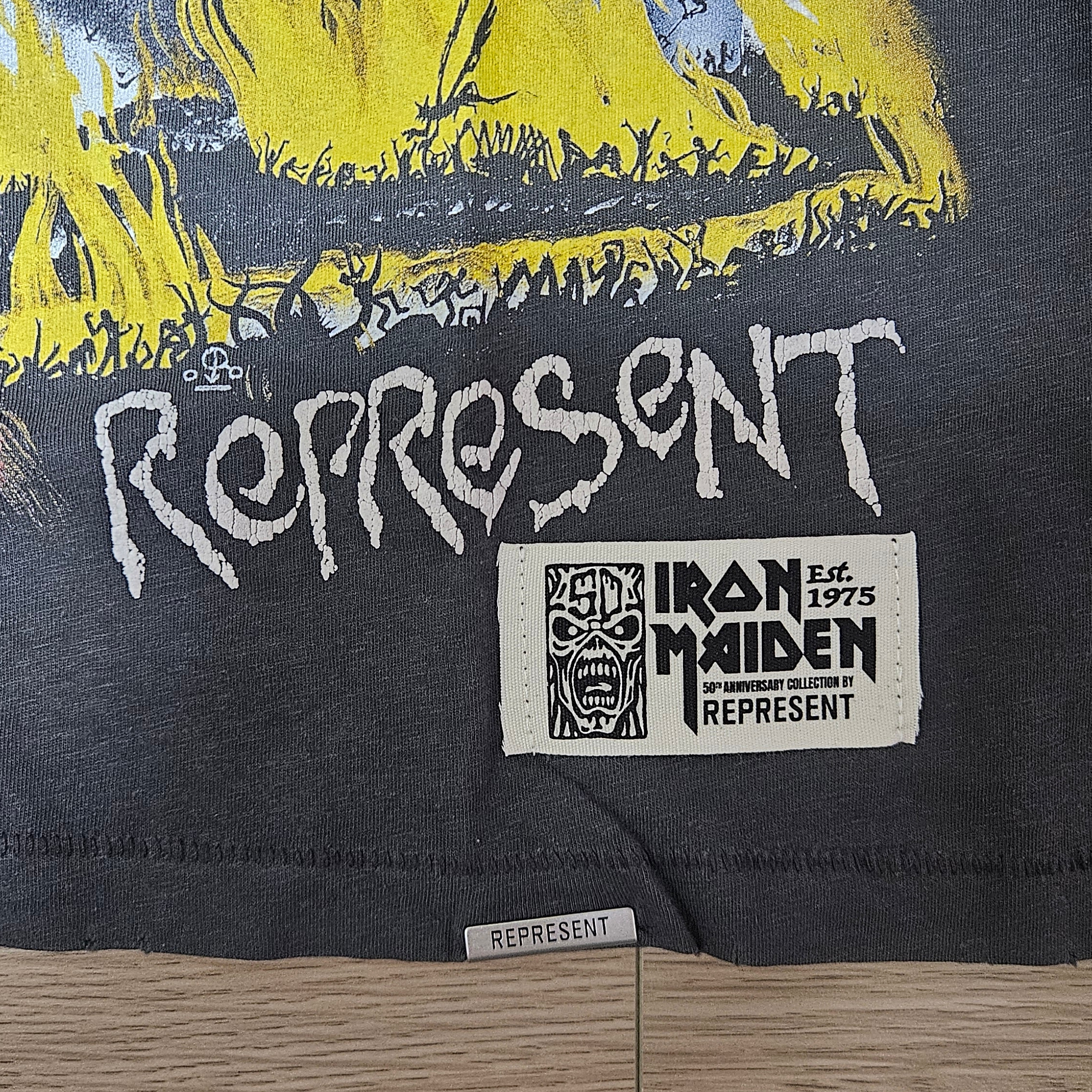 Represent x Iron Maiden Number Of The Beast Long Sleeve T-Shirt Sunfade Grey - 25FW 착용 스타일 - 2