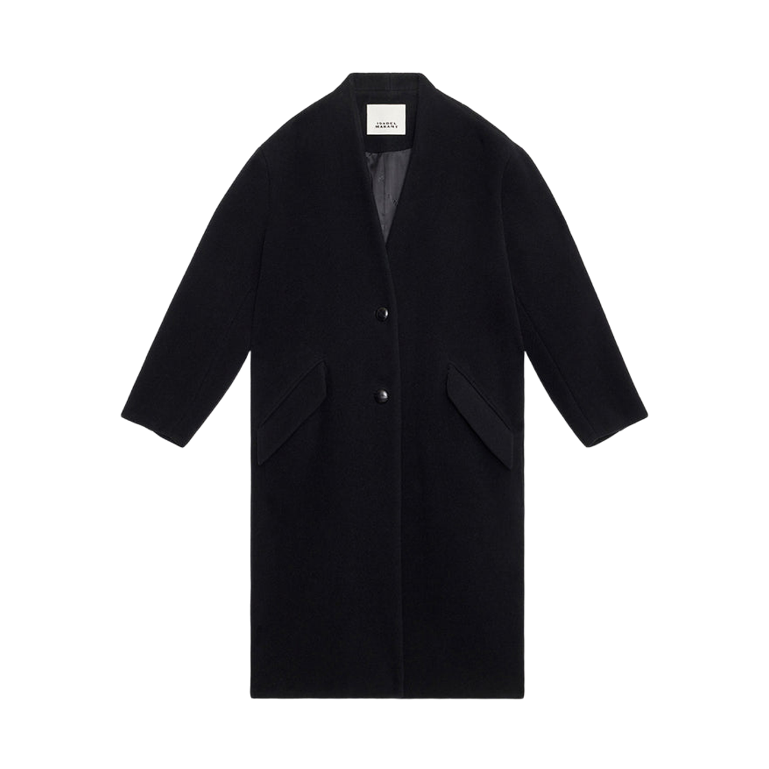 MA0439FA-B1D03I-01BK (W) Isabel Marant Florane Wool Blend Long Coat Black - 25FW