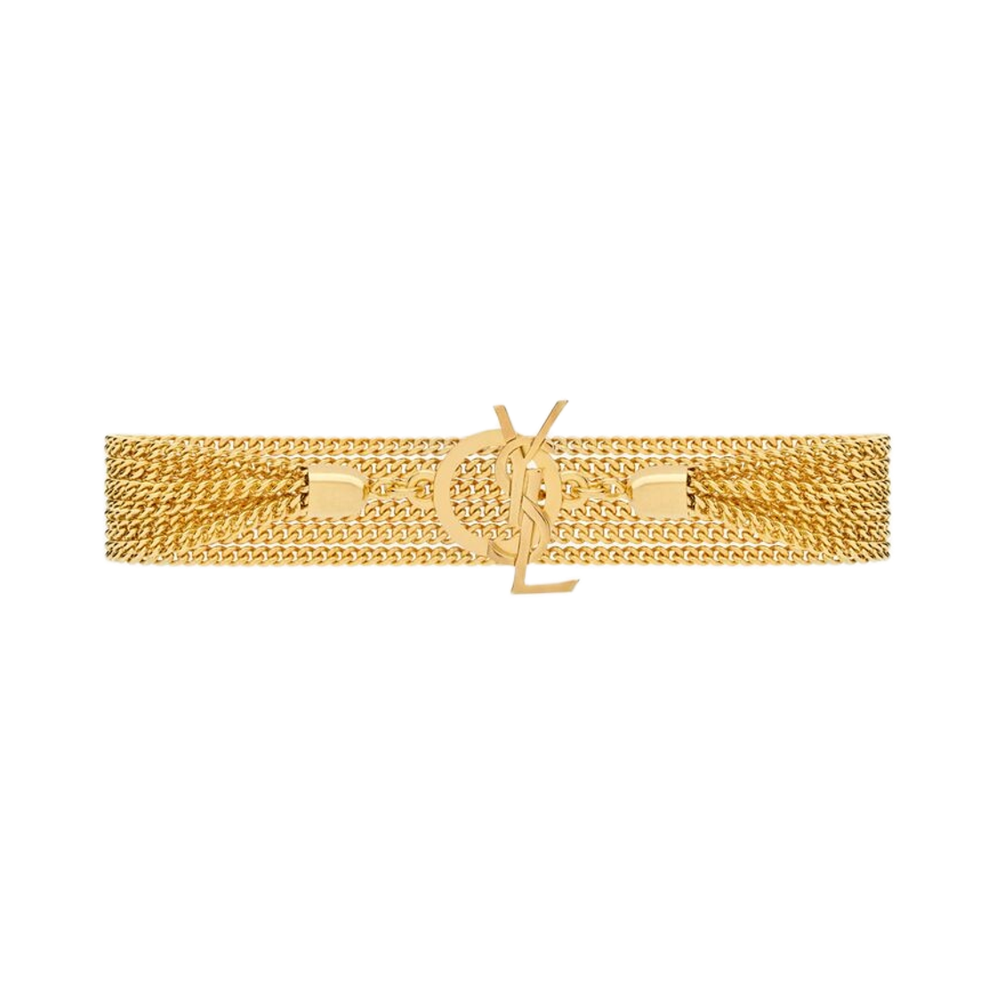 823404-Y1500-8060 Saint Laurent Cassandre Chain Bracelet in Metal Brass Gold