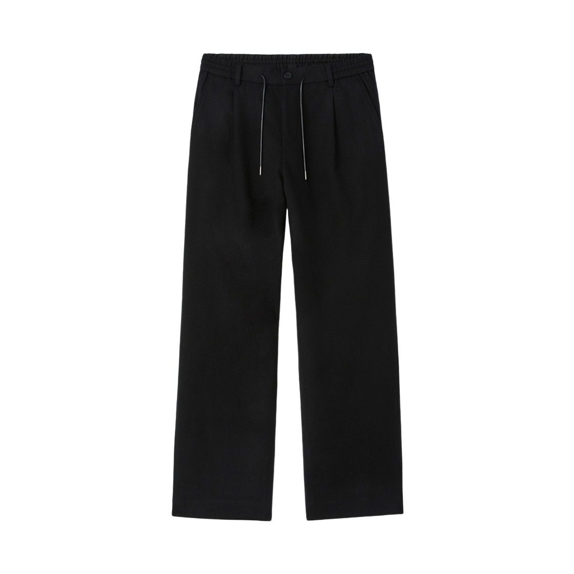 CWPAW25844BKX Customellow Wide Fit Tuck Wool Pants Black