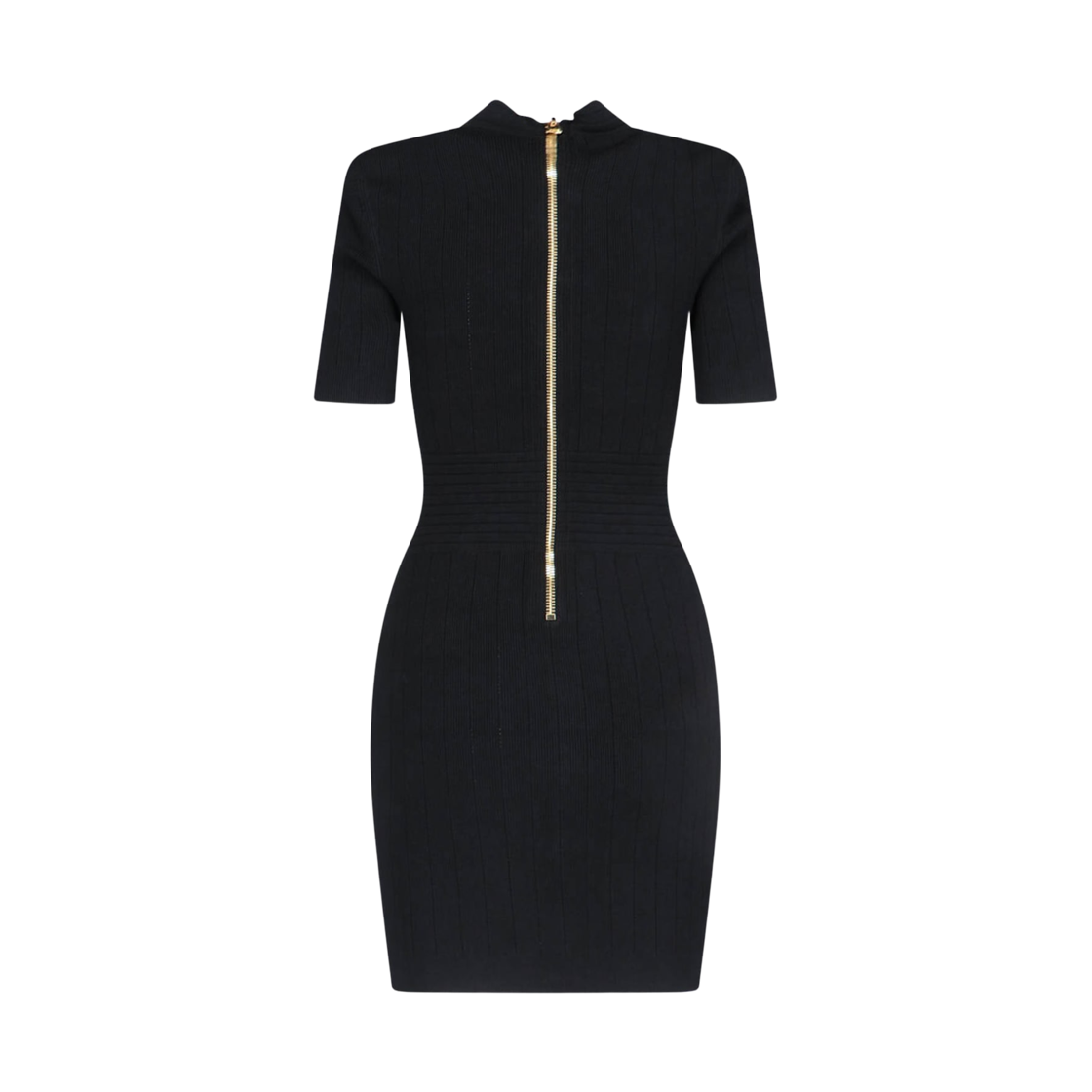 (W) 발망 버튼 니트 드레스 블랙((W) Balmain Knitted Dress with Buttons Black) - 2