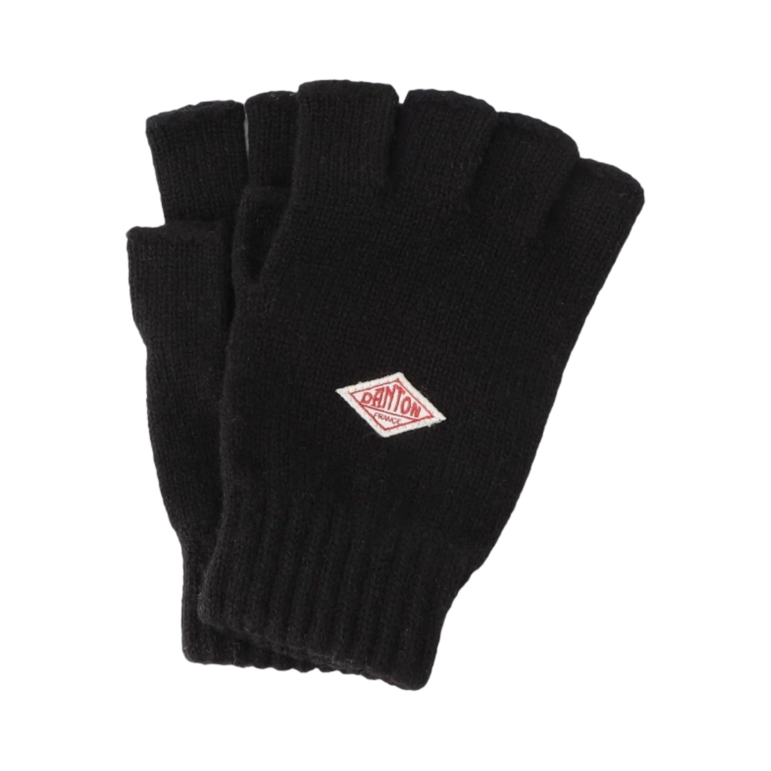 DT-H0307 Danton Wool Knit Fingerless Gloves Black