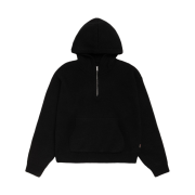 Stussy Quarter Zip Knit Hoodie Black