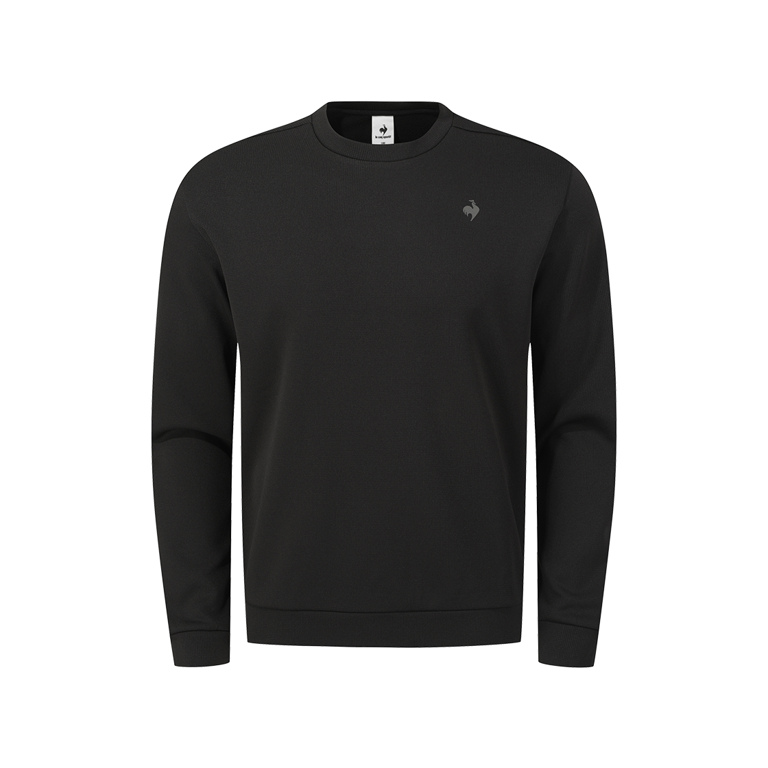 르꼬끄 스포르티브 유니 레귤러핏 기모 폴리스판 맨투맨 - 블랙 QQ413EFSN1(le coq sportif Regular Fit Brushed Cotton-Spandex Sweatshirt Black)