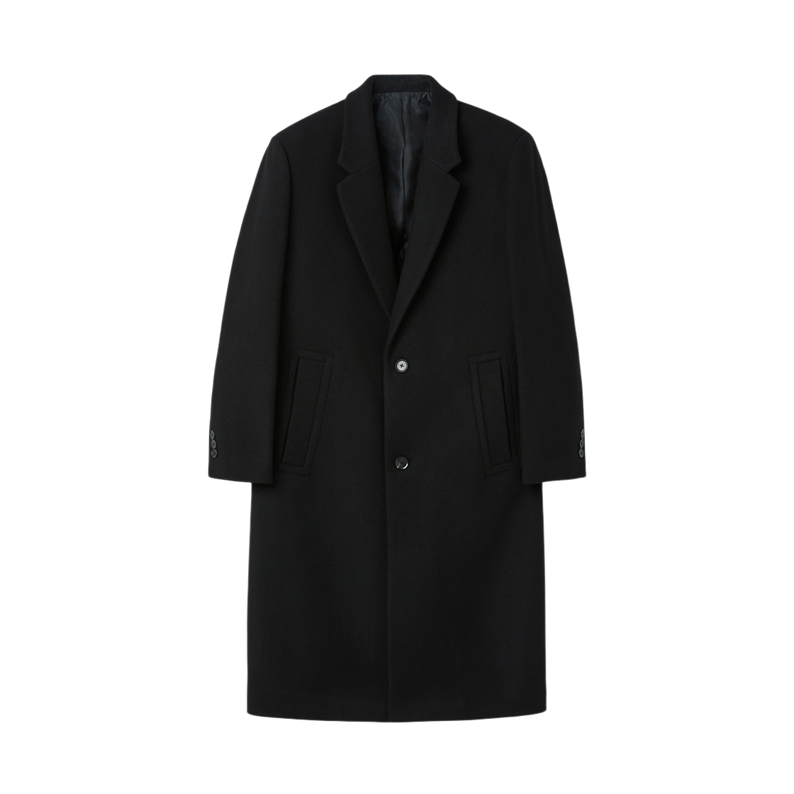 CQCAW25714BKX Customellow Cashmere Blended Single Coat Black