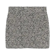 (W) Iro Hortense Short Draped Tweed Skirt Black