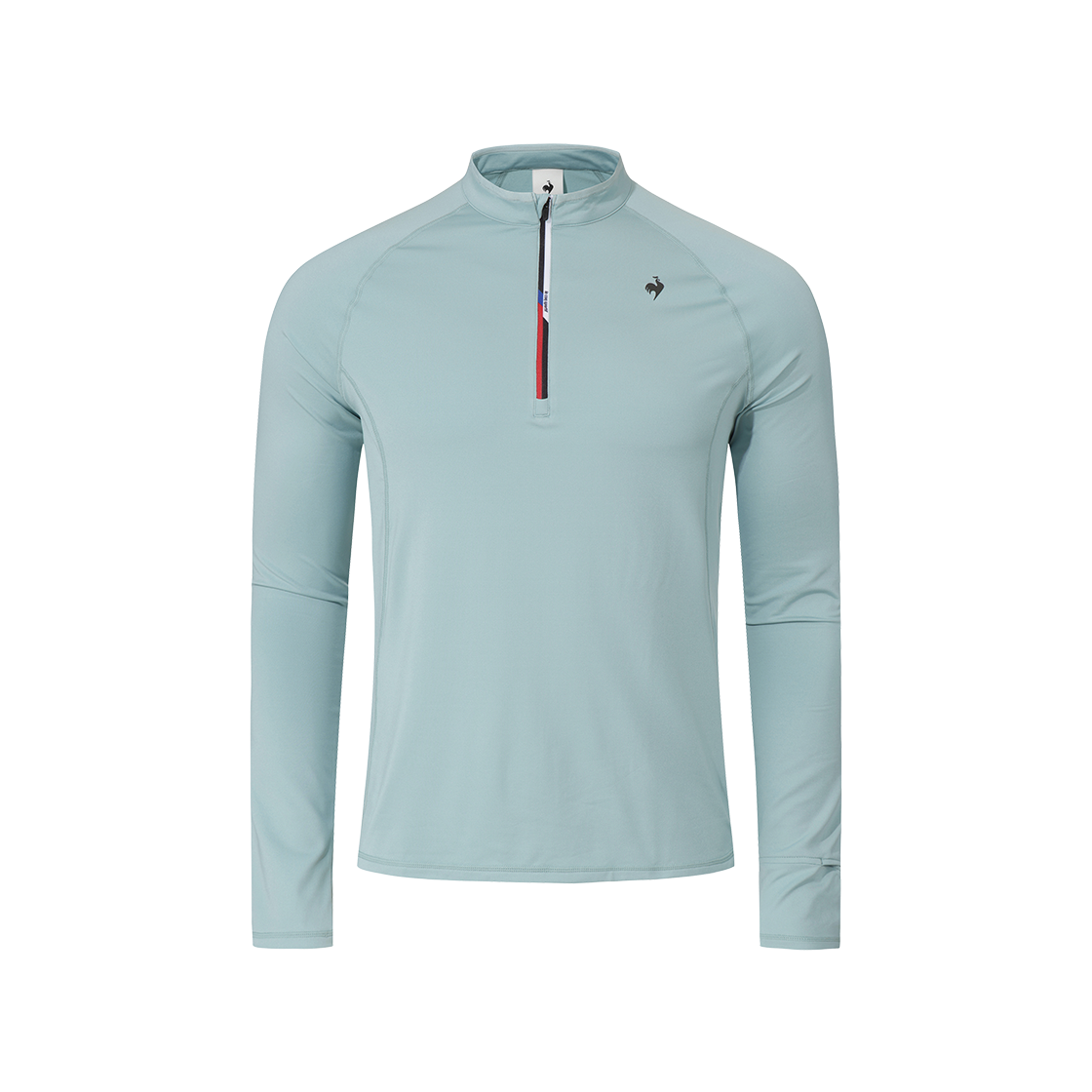 QQ413ERLO2_DMT0 le coq sportif Regular Fit Lightly Brushed Half-Zip Long Sleeve Tee Dark Mint