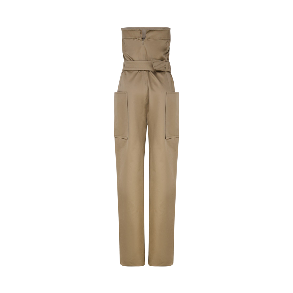 (W) 생로랑 코튼 개버딘 스트랩리스 점프수트 베이지((W) Saint Laurent Strapless Jumpsuit in Cotton Gabardine Beige) - 2