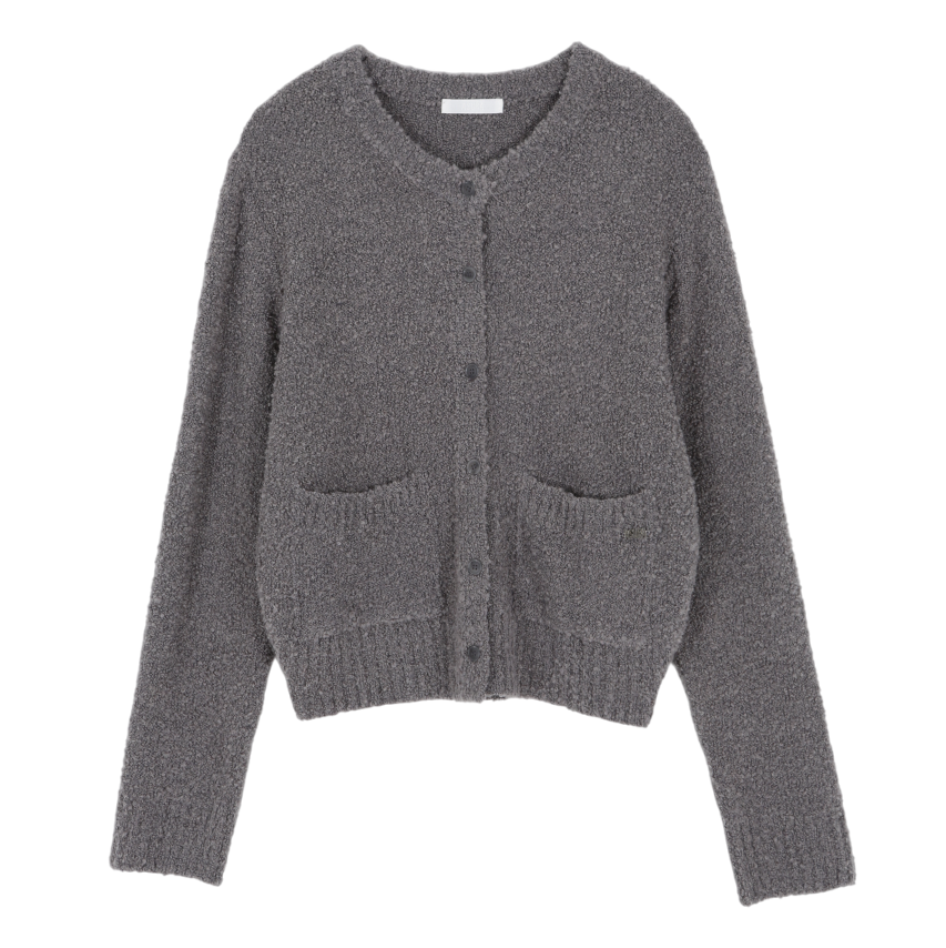 아수라 버클 텍스처 가디건 그레이(Asura Boucle Texture Cardigan Grey)