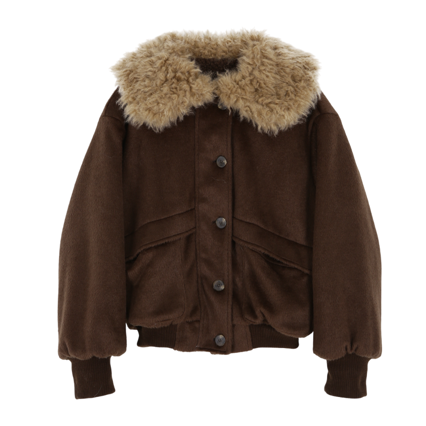 A25FWJP10BR0F Asura Collor Fur Reversible Jumper Brown