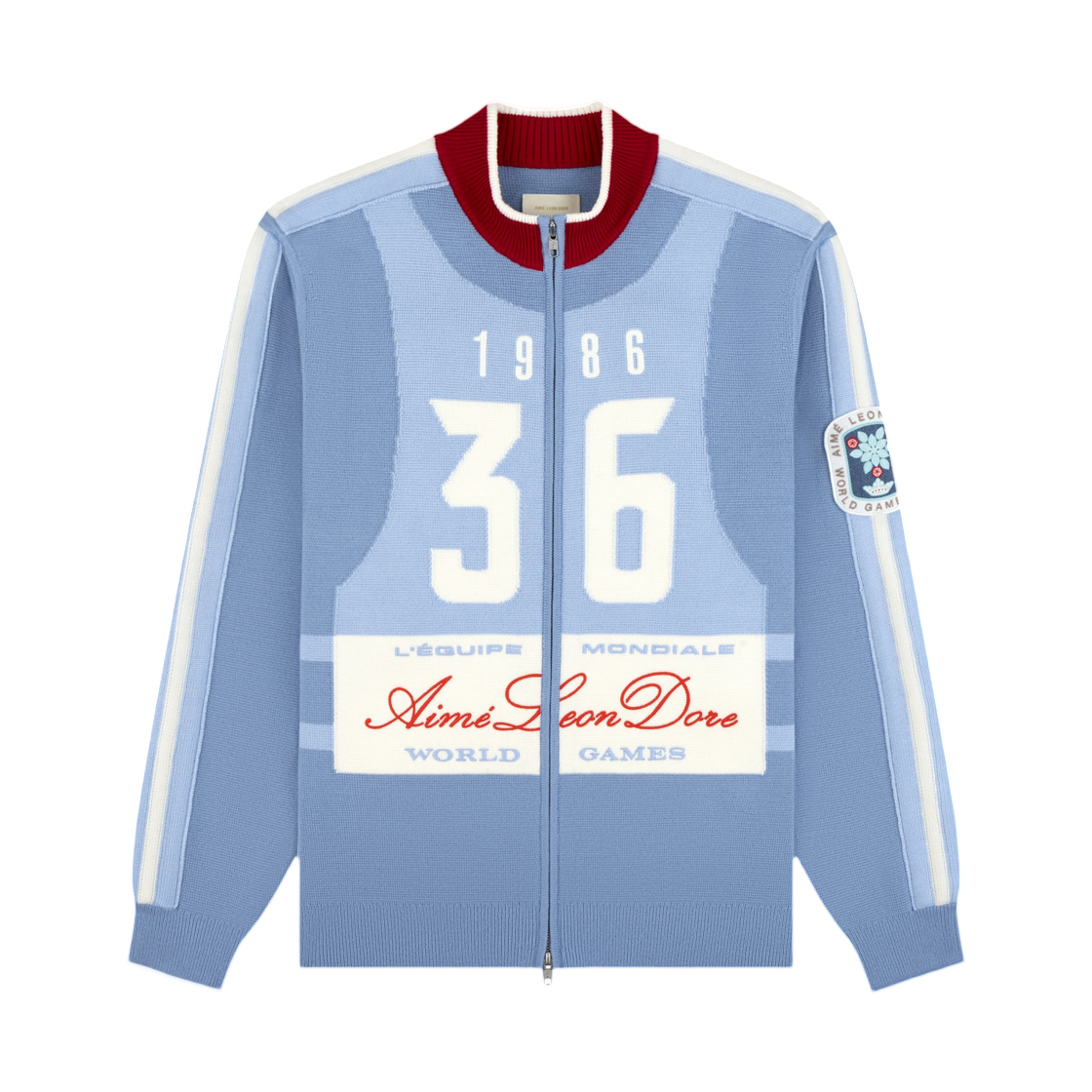 - Aime Leon Dore Full Zip Alpine Ski Sweater Forever Blue