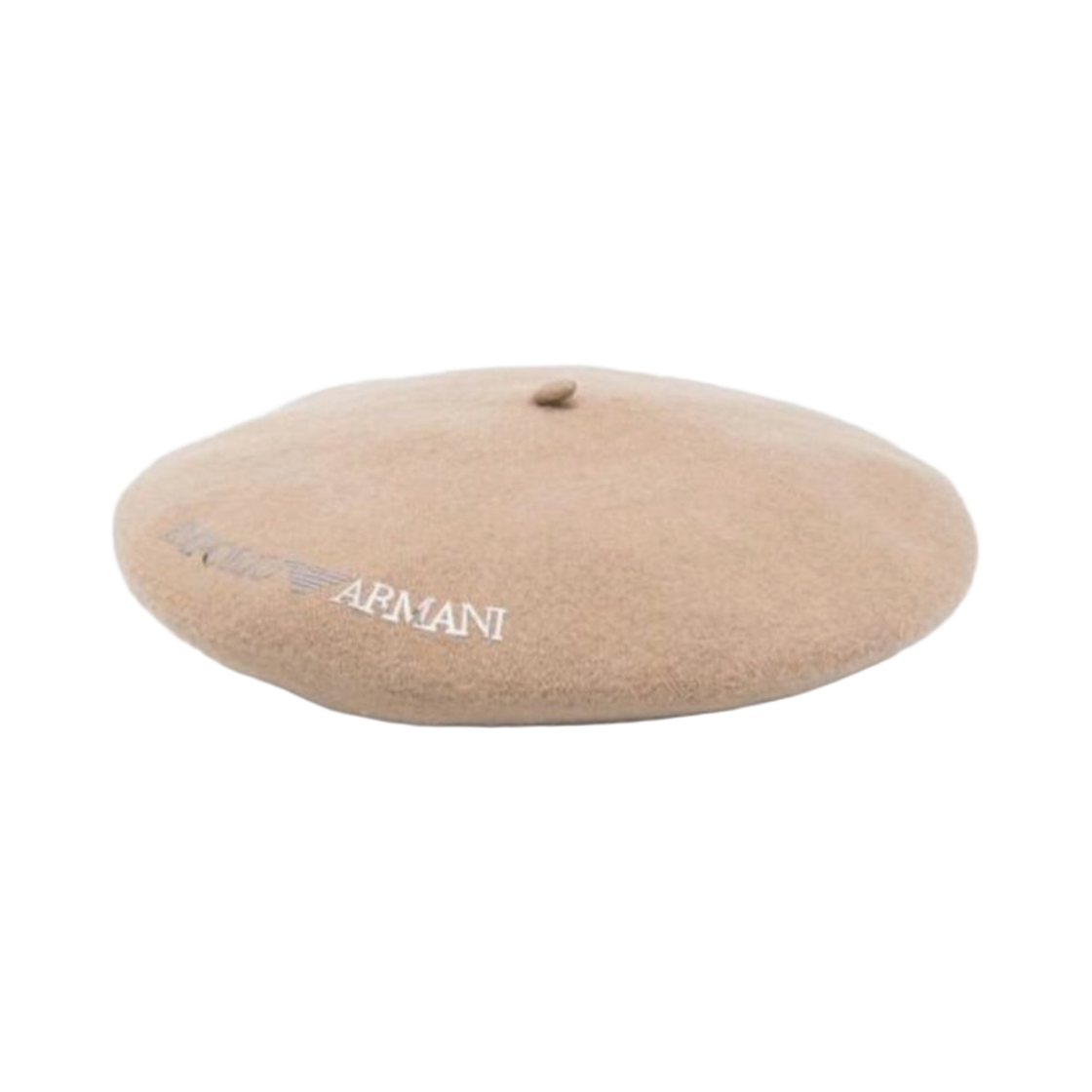 EW003512AF20033U6125 Emporio Armani Wool Beret with Micro Stud Logo Dove Grey