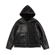 Stussy Shearling Hooded Jacket Black