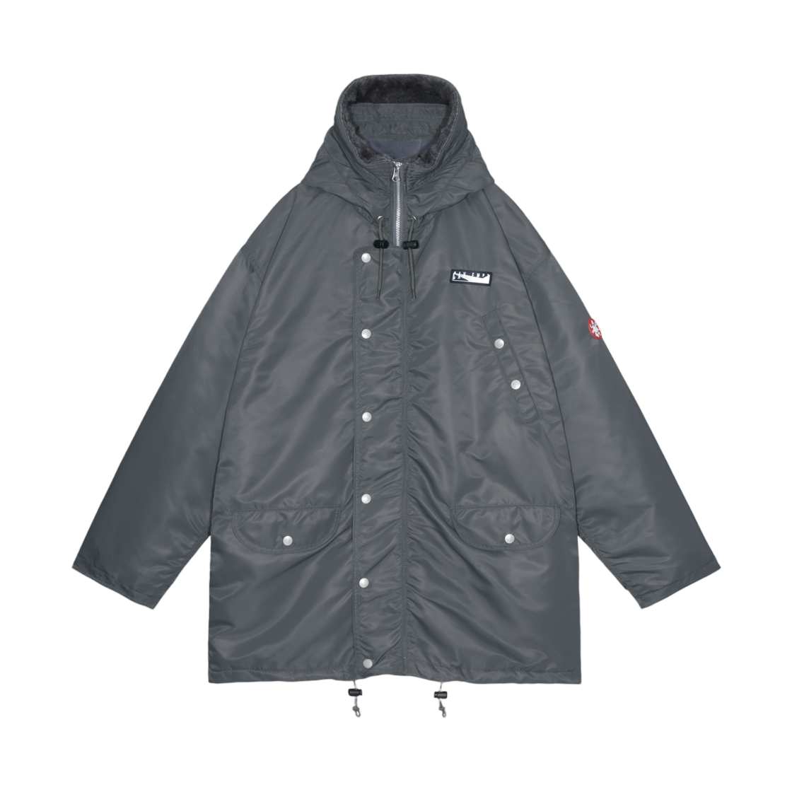 - Cav Empt Synth Fur Hood Zip Coat Grey - 25FW