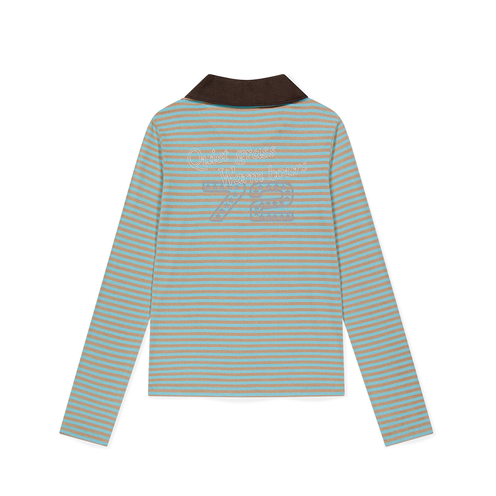 [5% 적립] 썬러브투어 우먼스 72 스트라이프 롱 슬리브 폴로 블루([5% 적립] sunlovetour W 72 Stripe LS Polo Blue) - 2