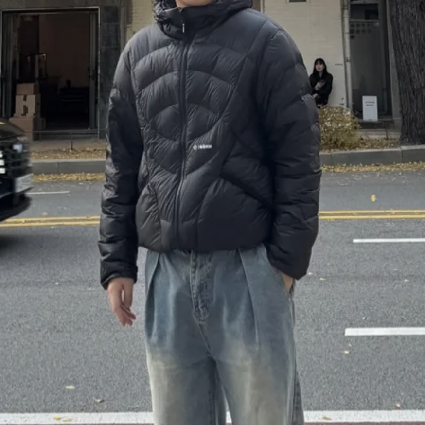 Helinox Wear Eclipse Pack Down Jacket Black 착용 스타일 - 2
