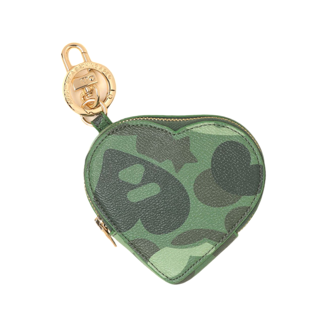 - BAPE Camo Heart Coins Bag Green