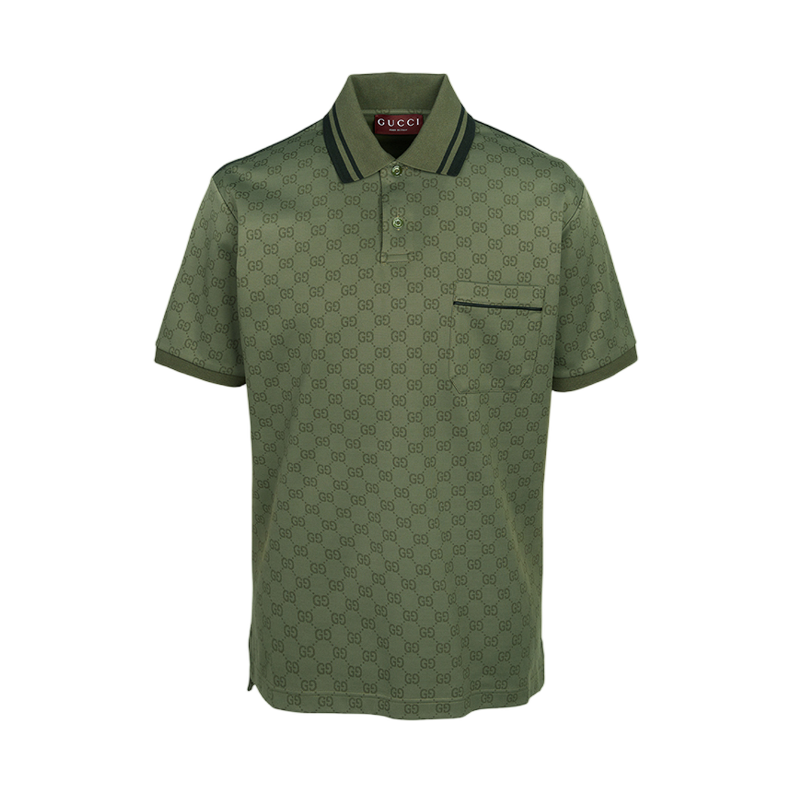 구찌 카라 숏슬리브 티셔츠 카키(Gucci Collar Short Sleeve T-Shirt Khaki)