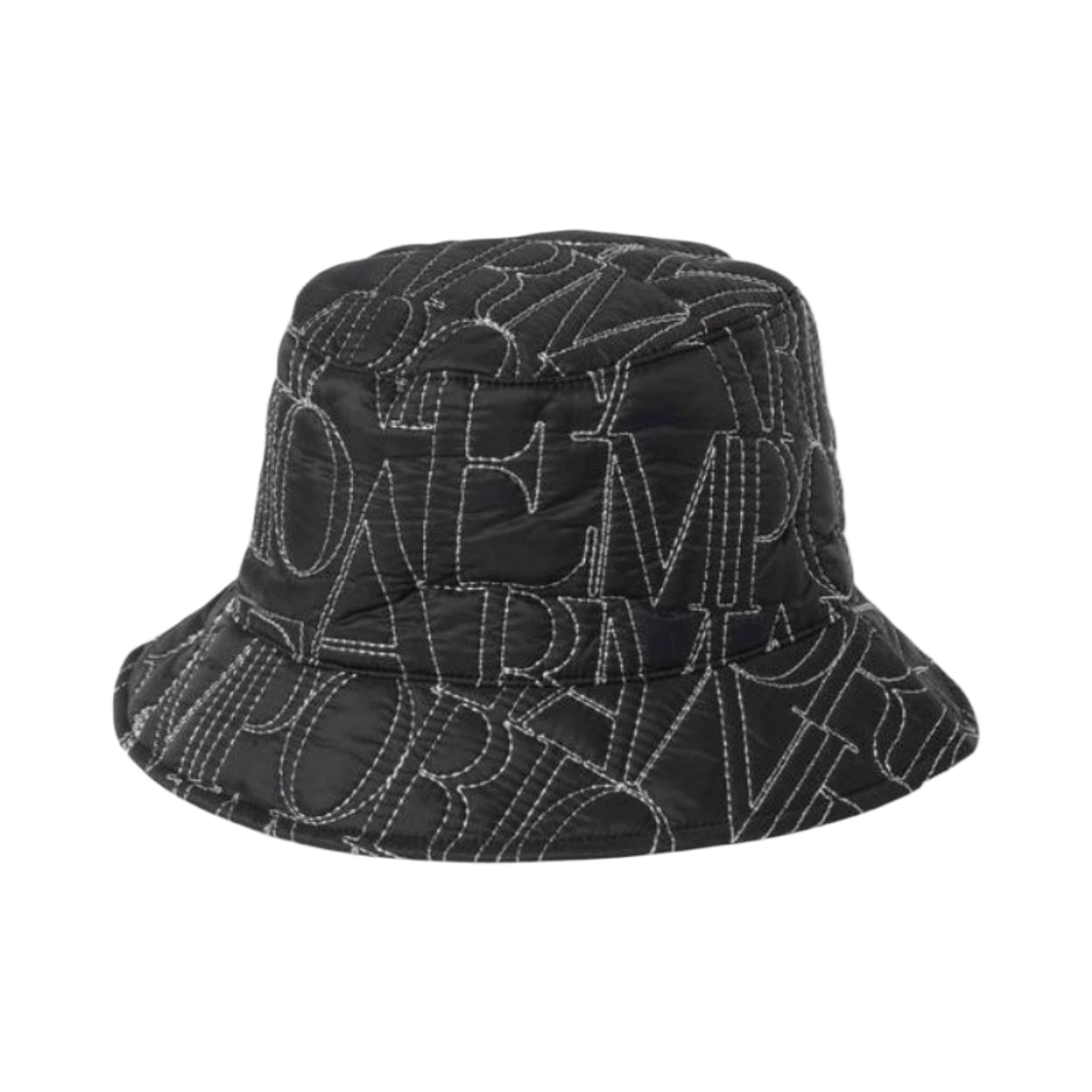 EW002946AF12645UC001 Emporio Armani Logo Embroidery Quilting Bucket Hat Black