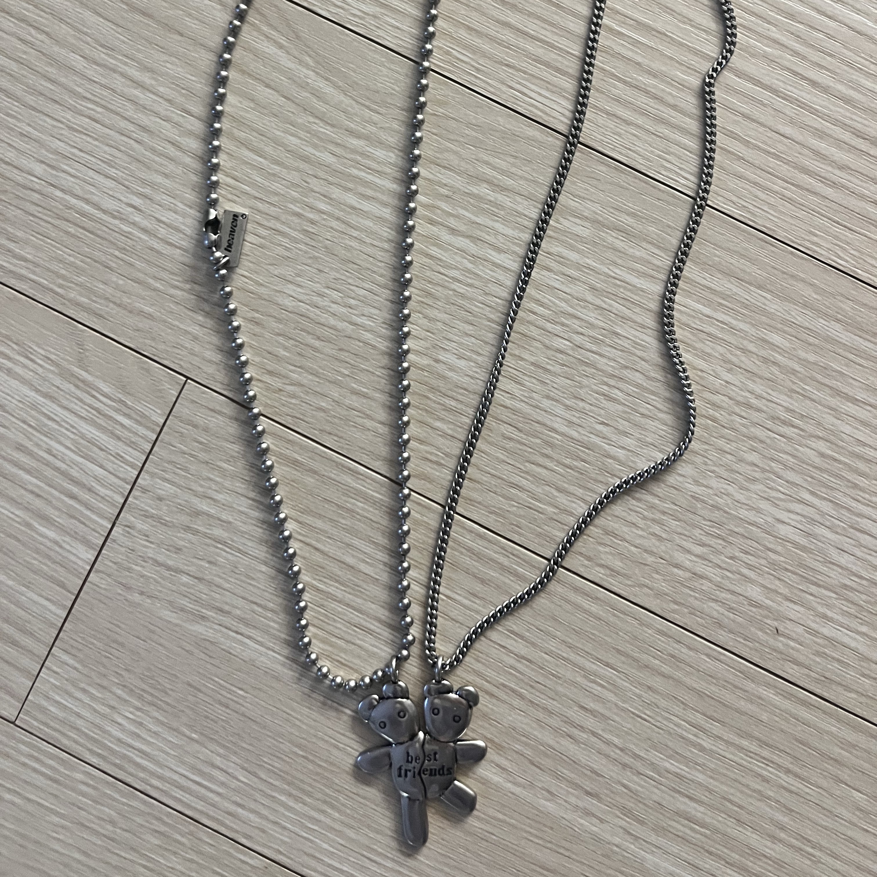 Heaven by Marc Jacobs Friendship Necklace Set Silver Ox (Set of 2) 착용 스타일 - 2