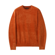 Customellow Chenille Round Neck Sweater Orange