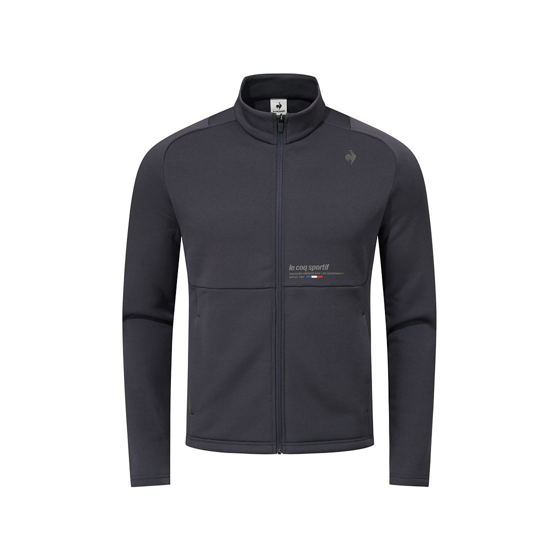 르꼬끄 스포르티브 유니 레귤러핏 파워스트레치 기모 본딩 트랙탑 - 그레이 QQ423EFTO2(le coq sportif Regular Fit Power Stretch Brushed Bonded Track Top Dark Gray)