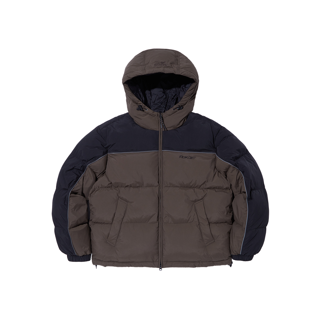 REJU5FP33W2 Reebok Premier Hood Ball Padded Jacket Brown