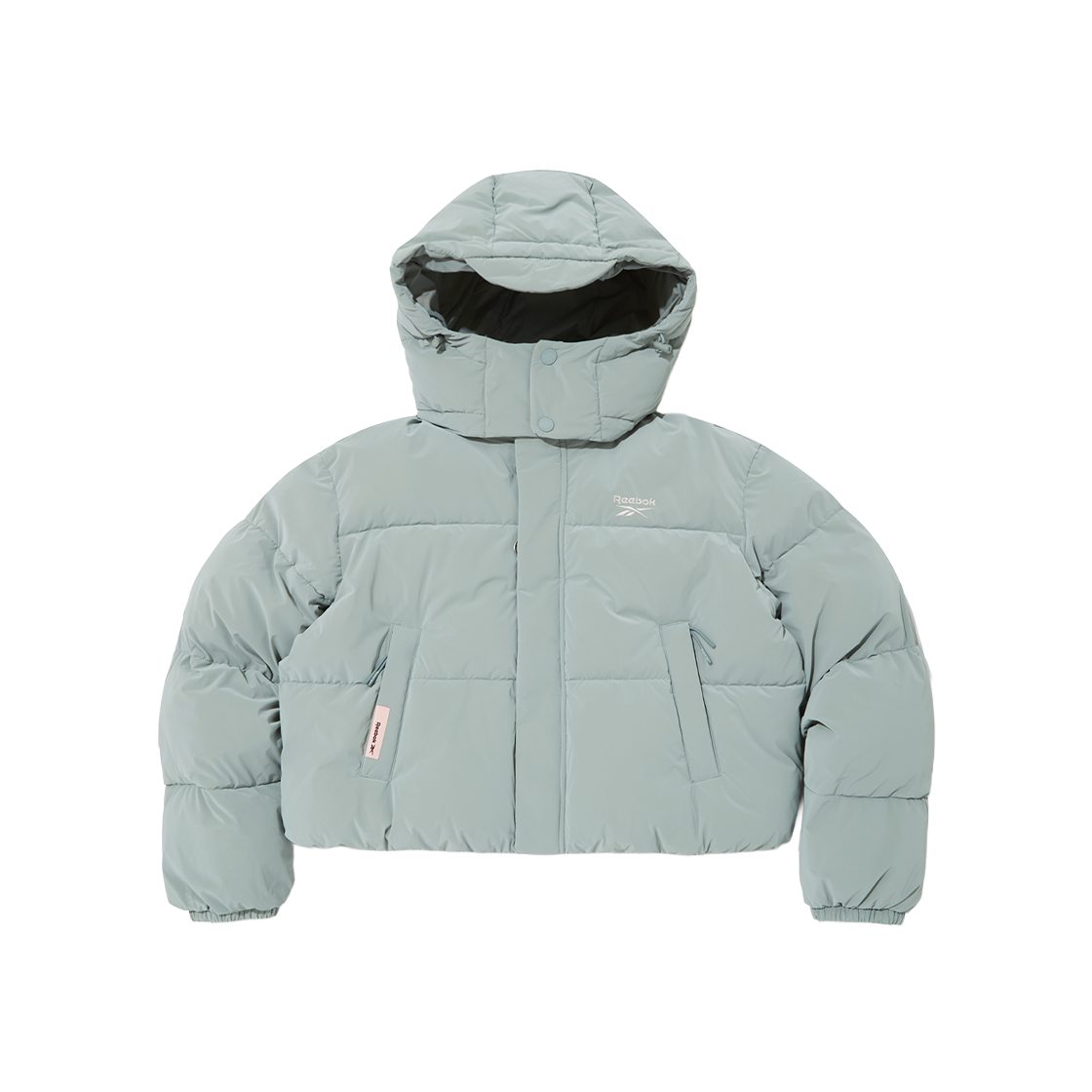 REJU5FP55B5 Reebok Soft Crop Hood Ball Padded Jacket W Mint