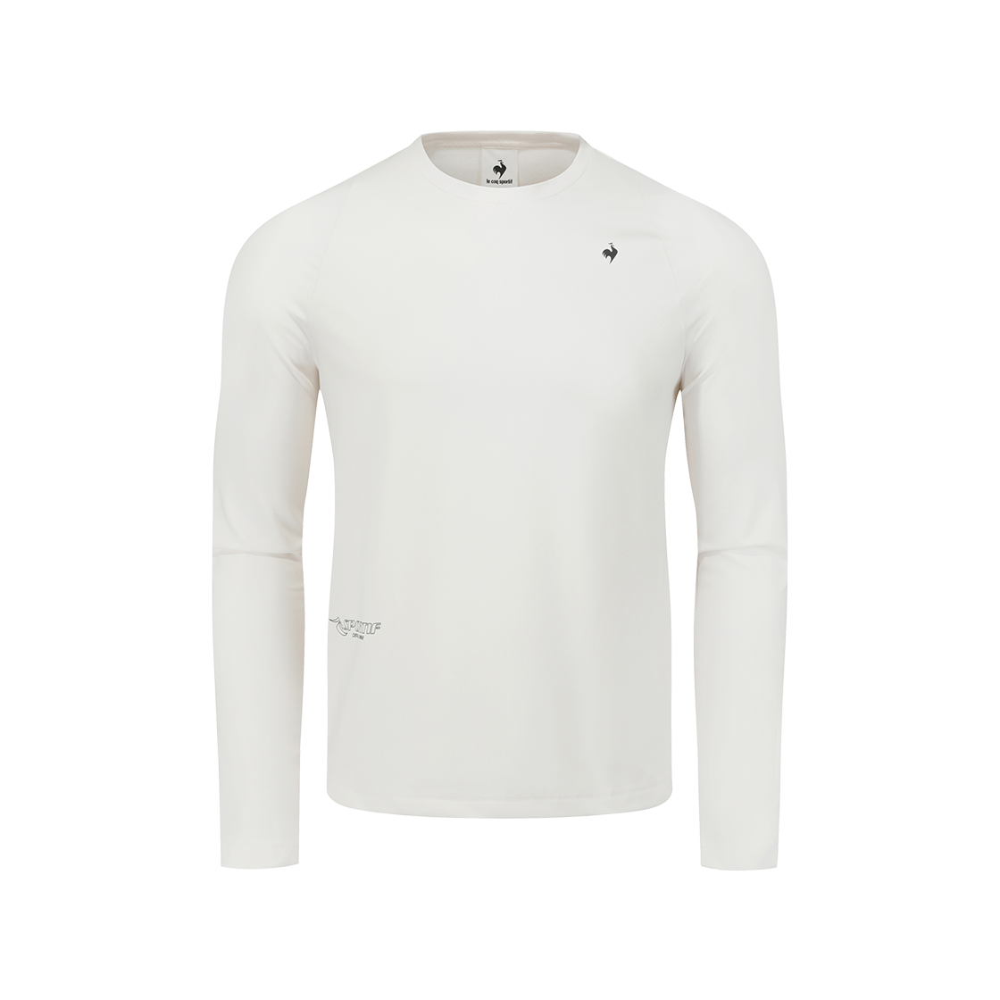 QQ413ERLO1_IVY0 le coq sportif Regular Fit Brushed Poly-Spandex Long Sleeve Tee Ivory