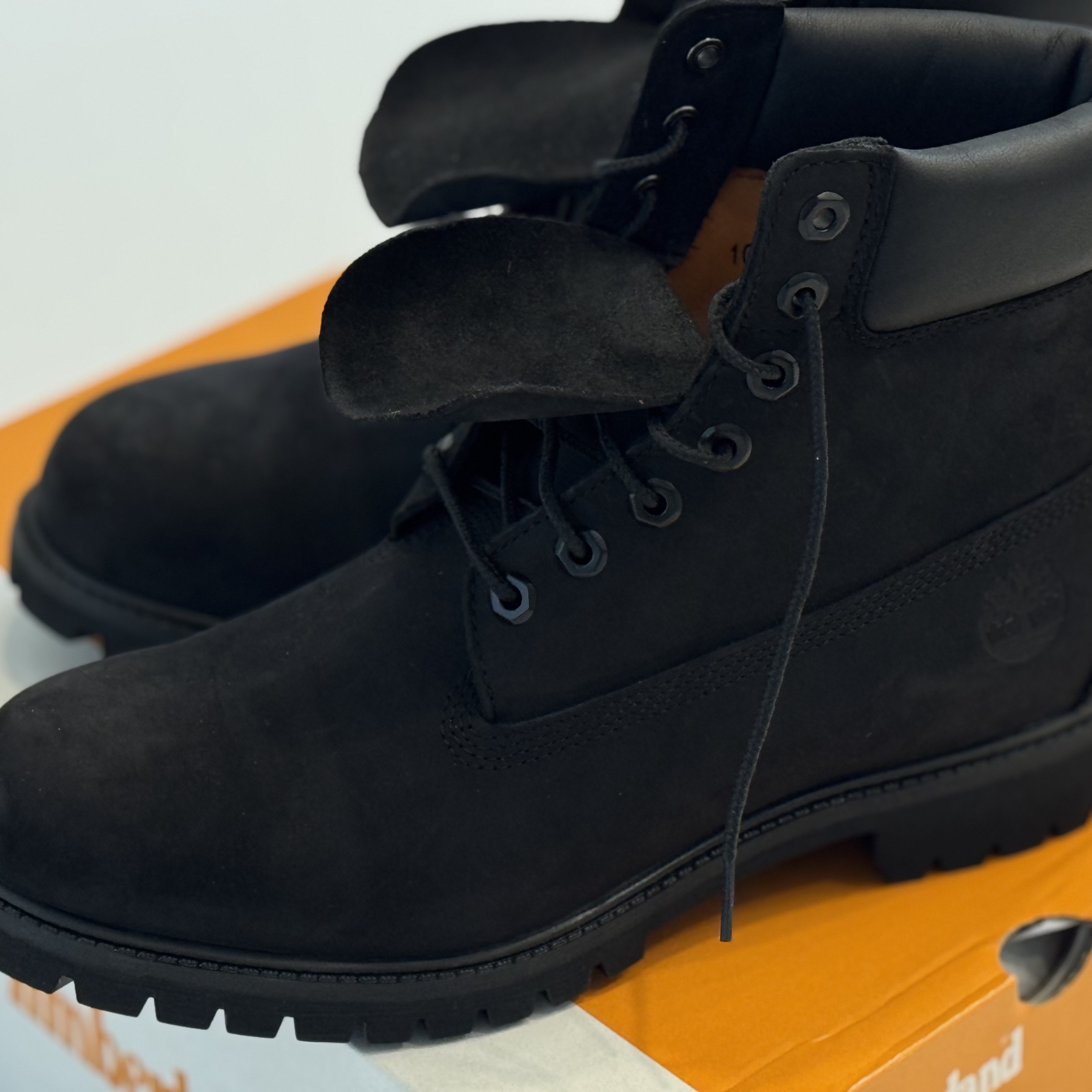 Timberland Premium 6 inch Waterproof Boot Black Nubuck - Wide 착용 스타일