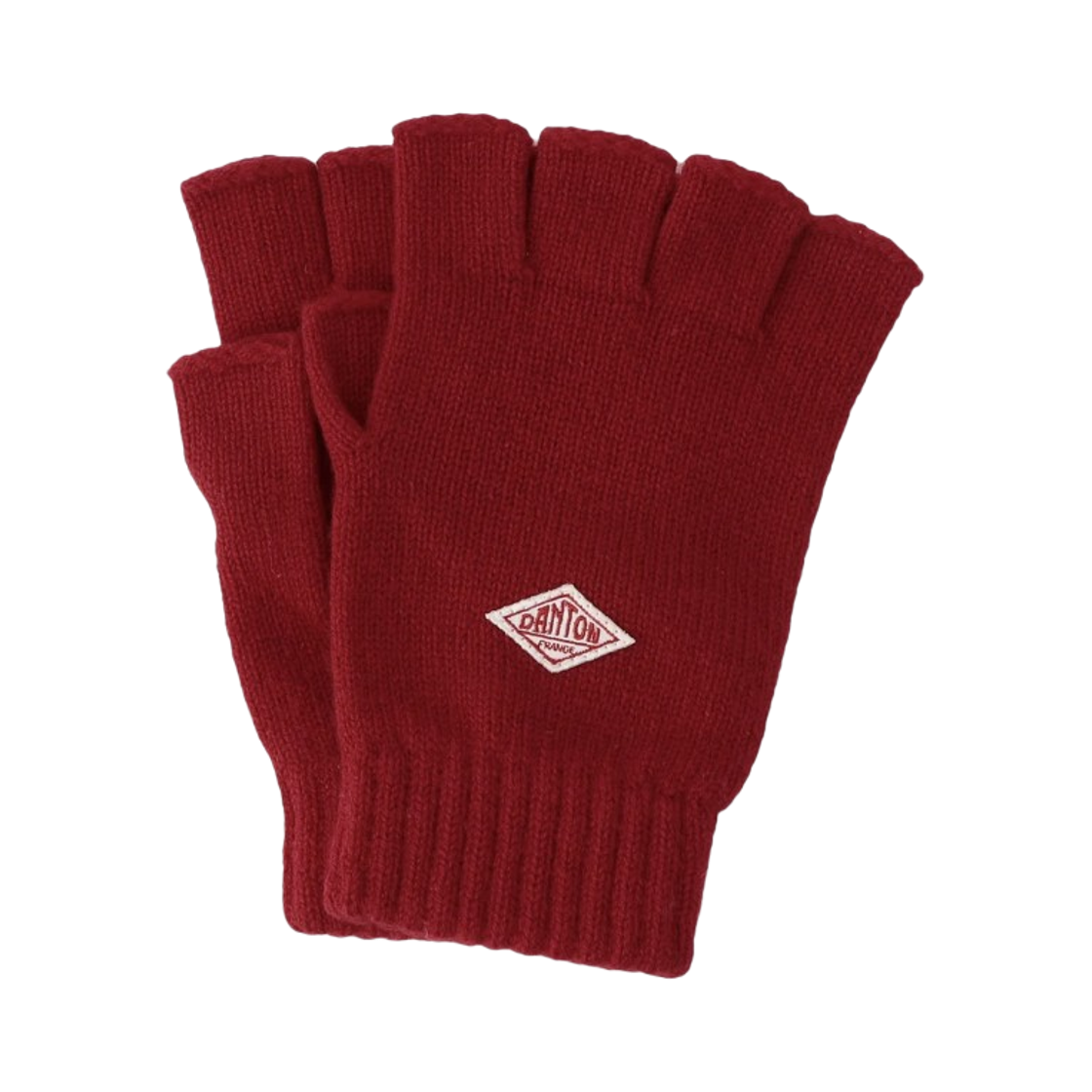 DT-H0307 Danton Wool Knit Fingerless Gloves Red