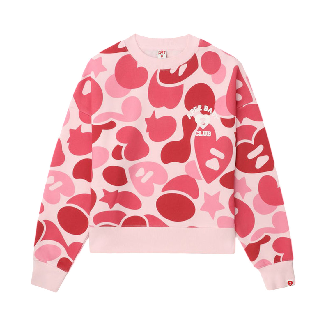 (W) 베이프 카모 모노그램 체스트 프린트 스웨트셔츠 핑크((W) BAPE Camo Monogram With Chest Print Sweatshirt Pink) - 1