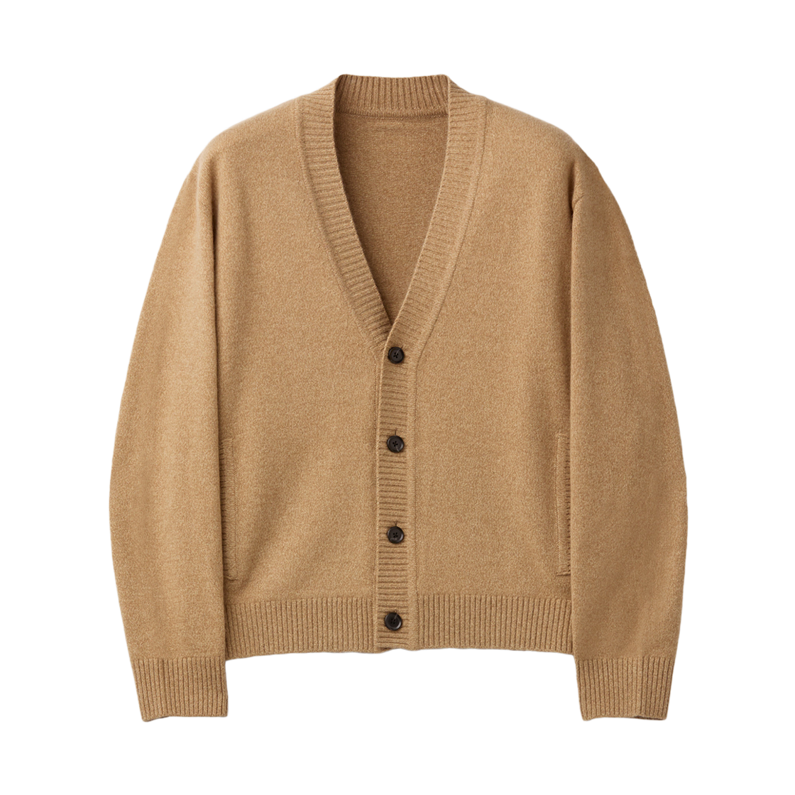 CWWAW25701CMX Customellow Raccoon Blend Cardigan Camel