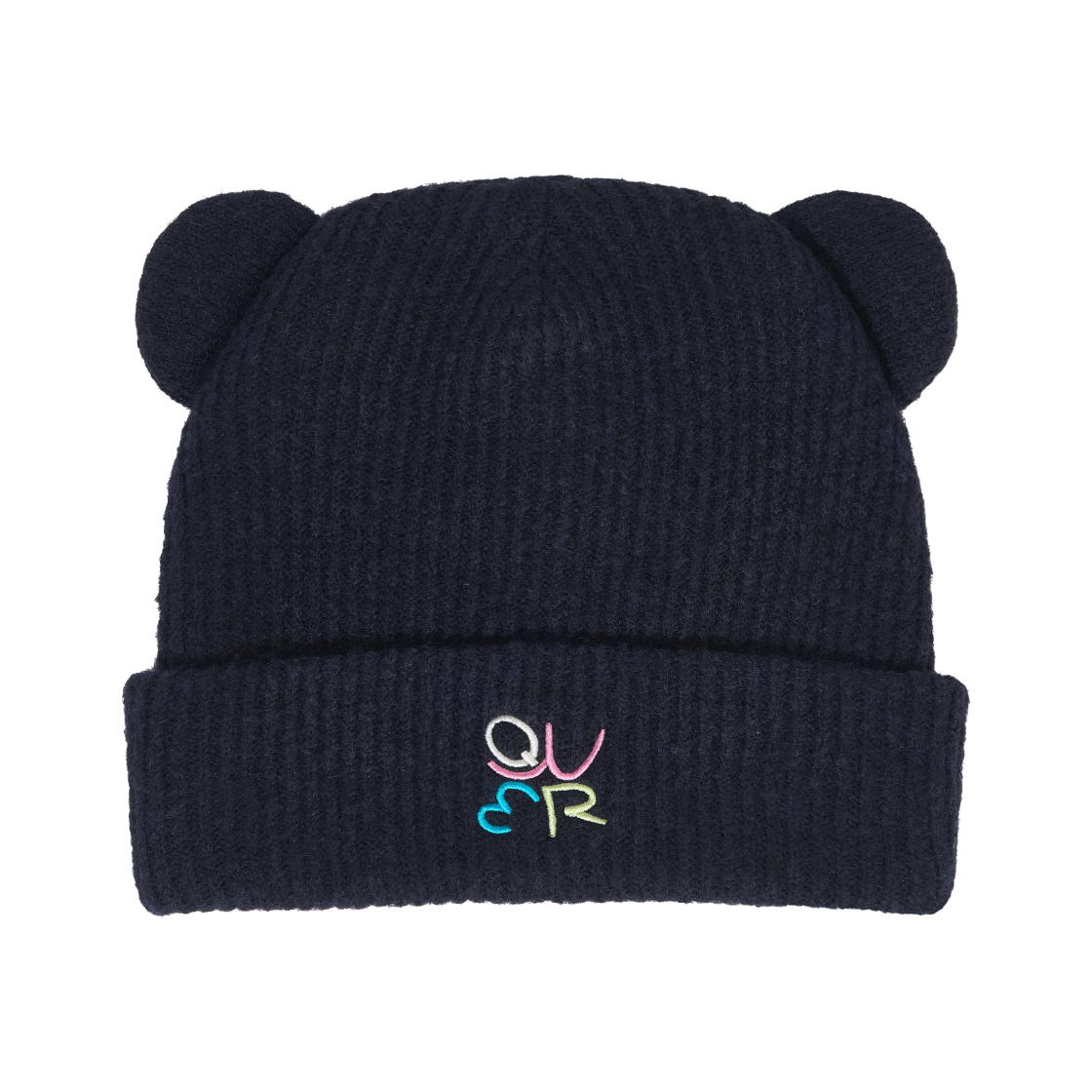 WHHME4T92A WHO.A.U x QWER Embroidery Beanie Navy