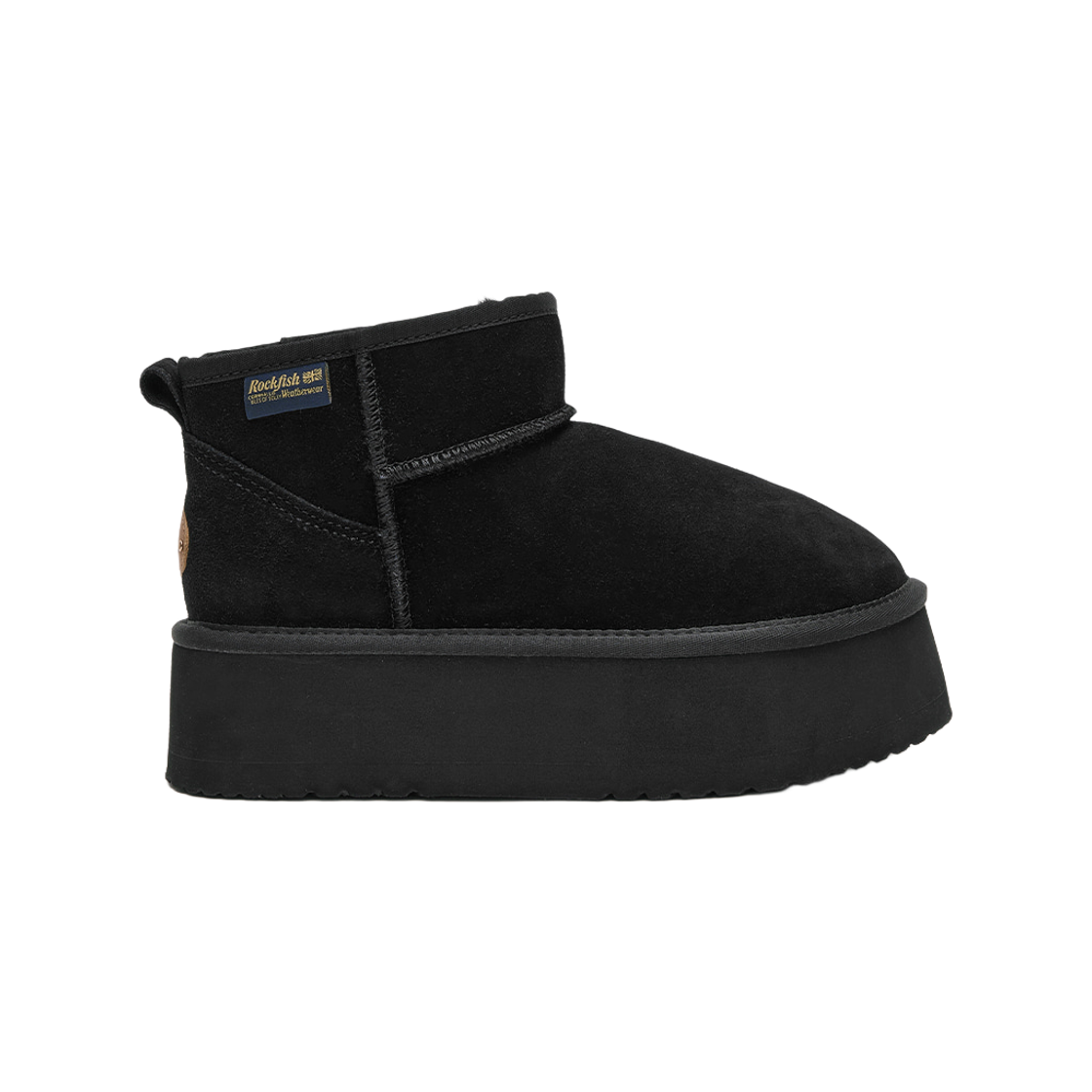 (W) 락피쉬웨더웨어 오리지널 맥시 플랫폼 부츠 미니 3.5인치 블랙((W) Rockfishweatherwear Original Maxi Flatform Boots Mini 3.5 Inch Black)