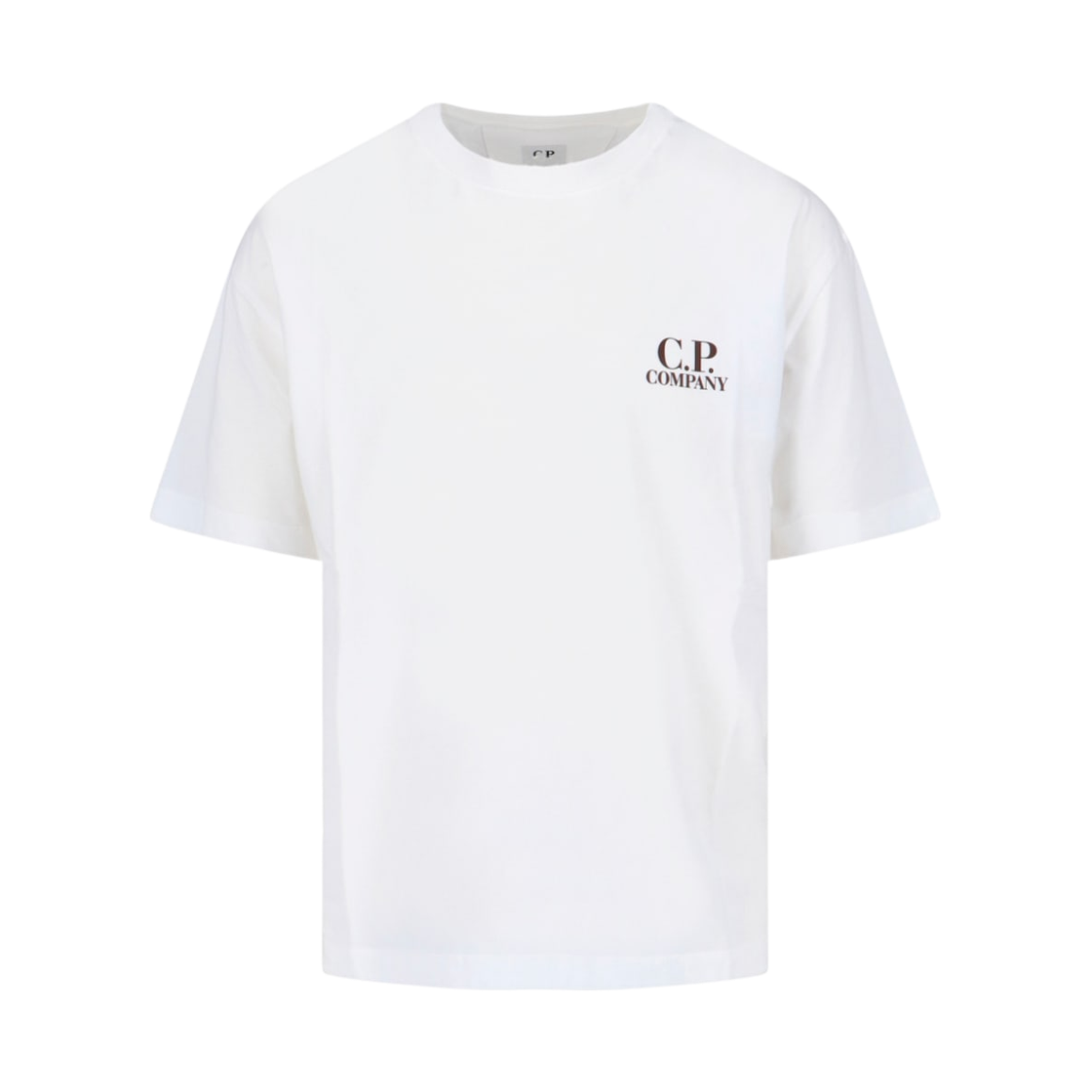 19CMTS103A005100W103 C.P. Company 30/1 Jersey Short Sleeve Logo T-Shirt White - 25FW
