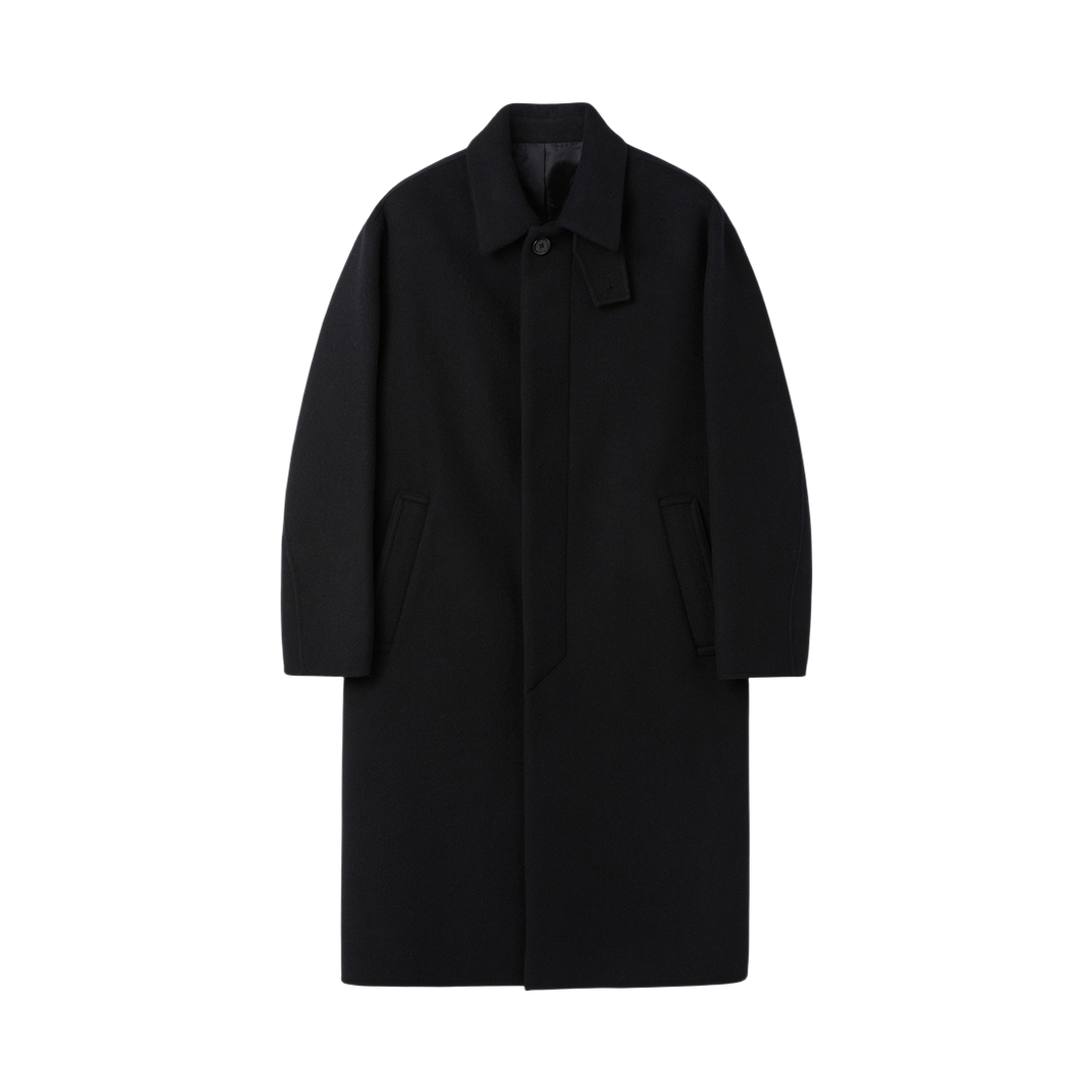 CQCAW25712BKX Customellow Cashmere Blended Mac Coat Black