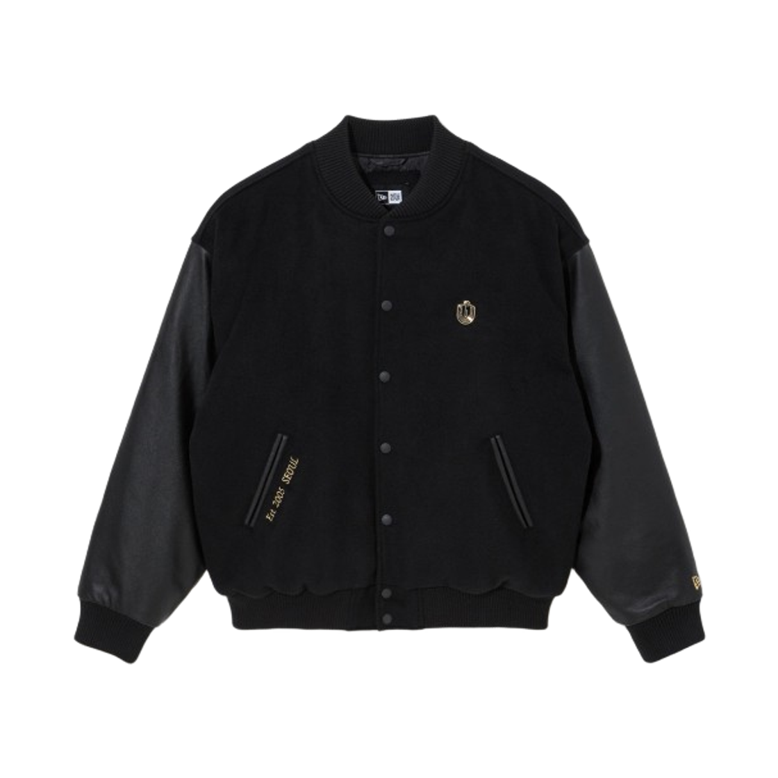 뉴에라 x 360 사운즈 바시티 자켓 블랙(New Era x 360 Sounds Varsity Jacket Black)