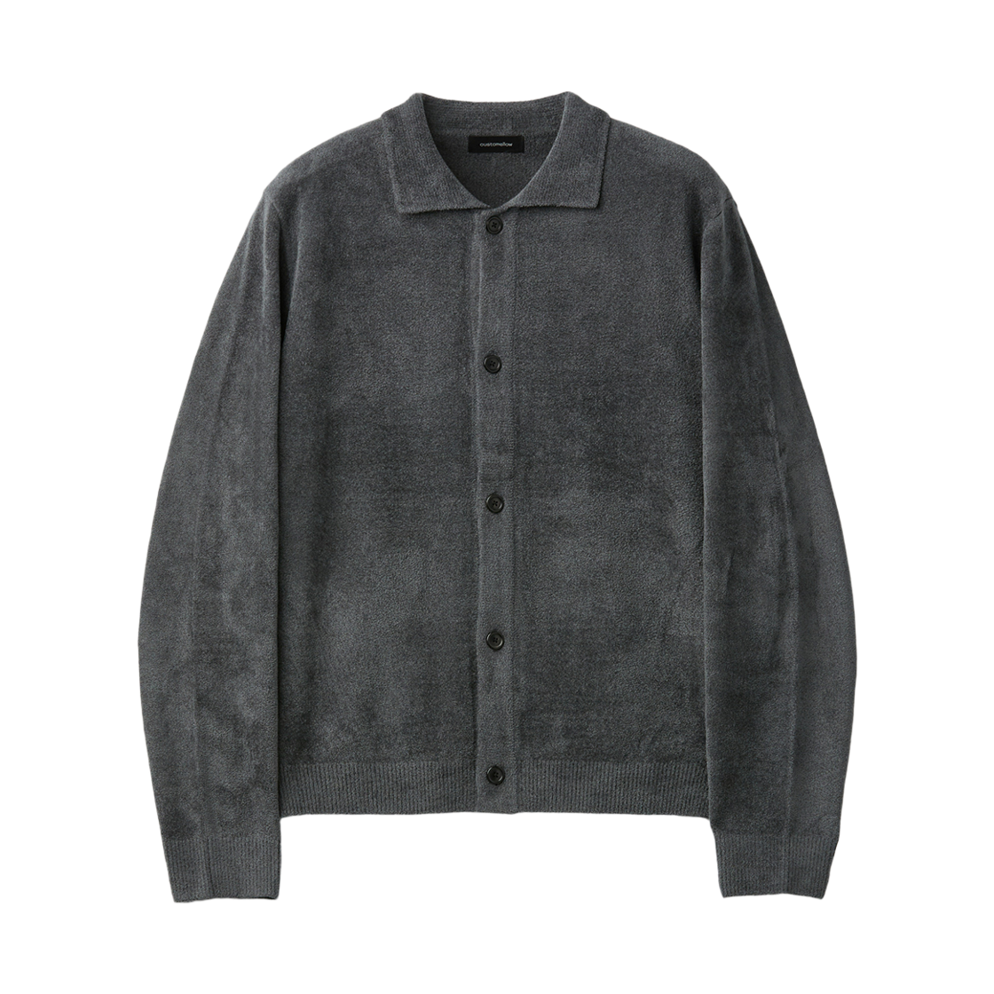 커스텀멜로우 셔닐 카라 가디건 그레이(Customellow Chenille Collar Cardigan Gray) - 1