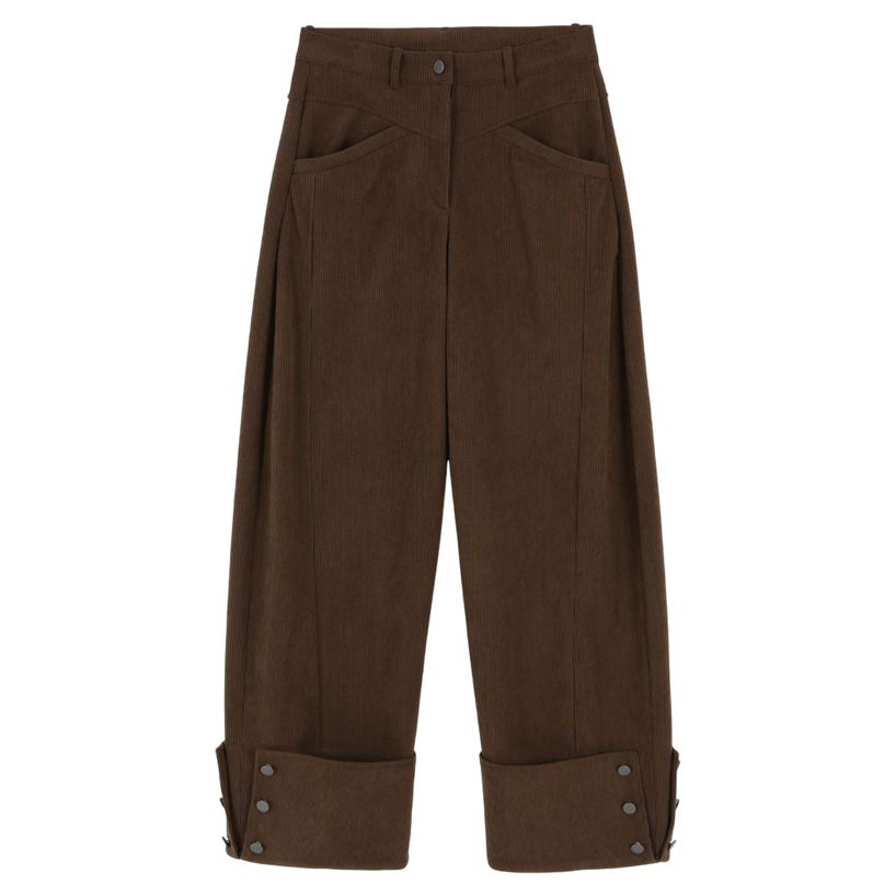 A25FWPT13BR0S Asura Corduroy Curved Pants Brown