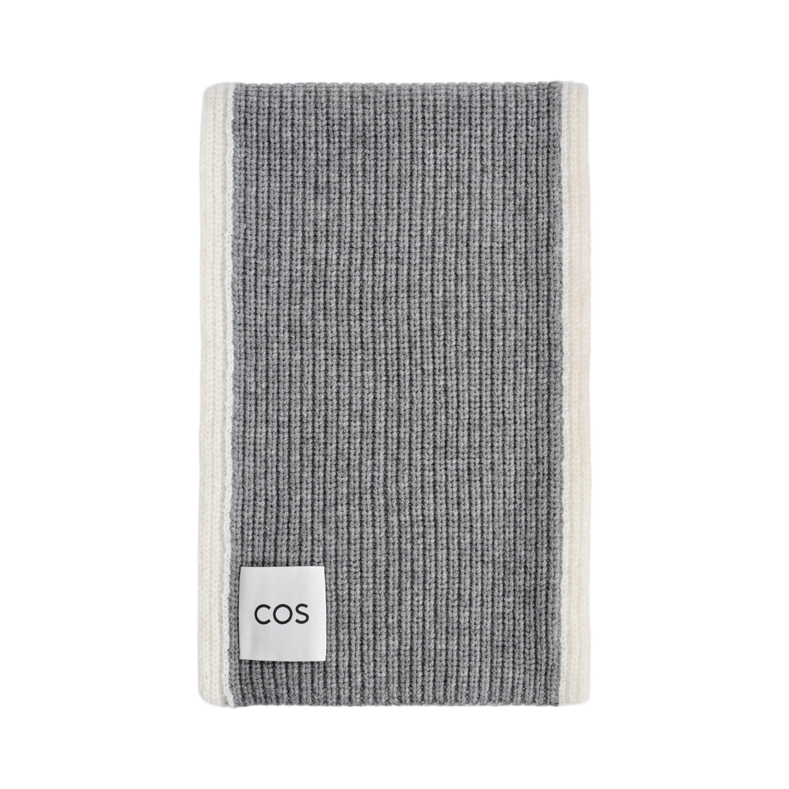 1299672002 COS Chunky Wool Mohair Muffler Grey Cream