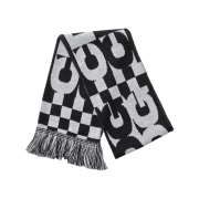 CDG Logo Check Scarf White Black