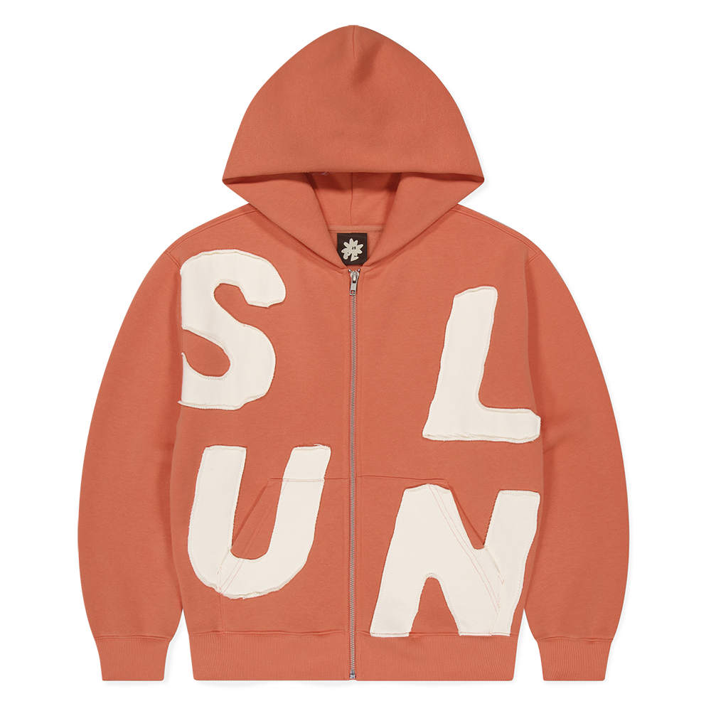 [트리플적립]썬러브 캐피탈 브러쉬드 집 업 후디 오렌지([트리플적립]SUNLOVE Capital Brushed Zip Up Hoodie Orange)