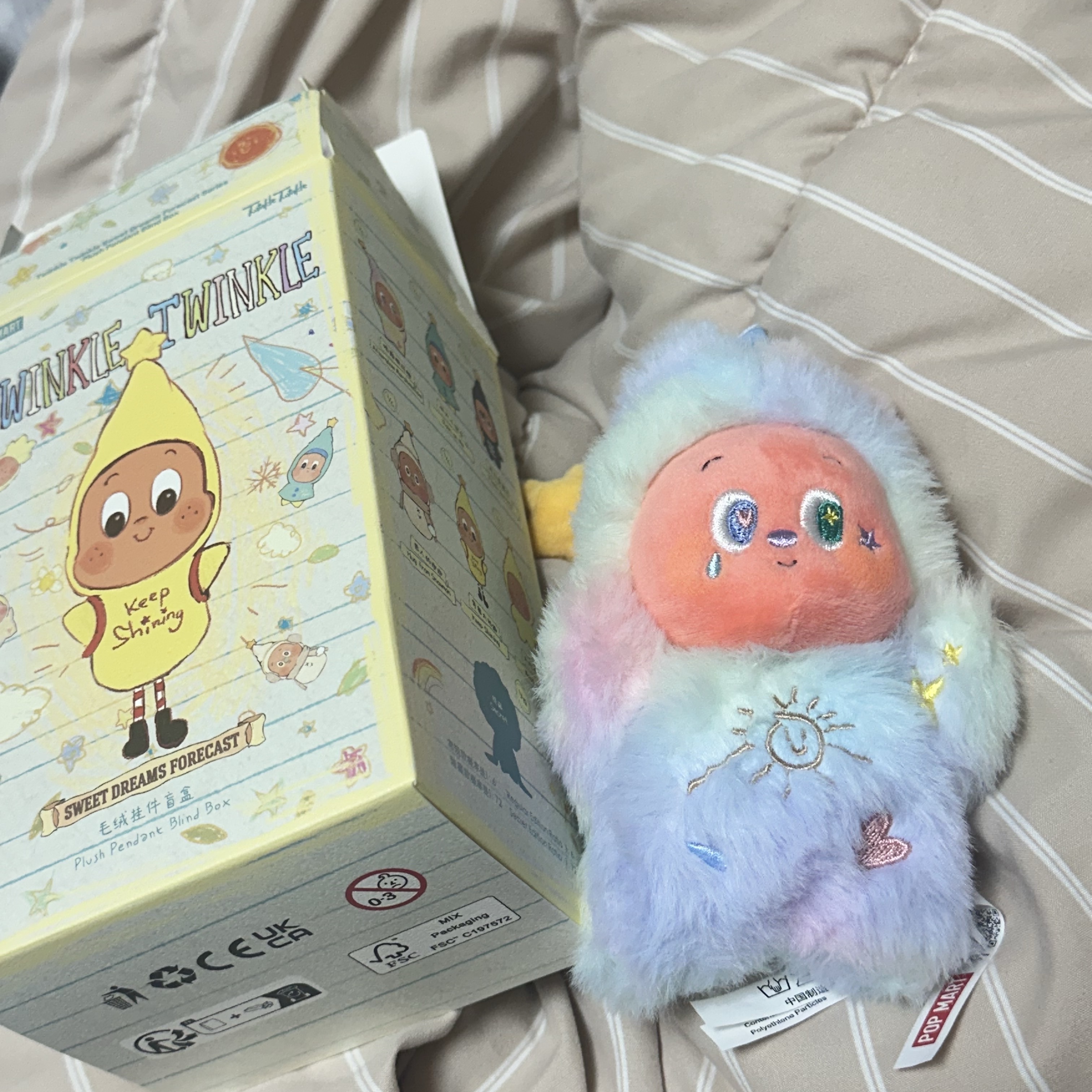 Pop Mart Twinkle Twinkle Sweet Dreams Forecast Series Plush Pendant Afterglow Marshmallow (Opened Case) 착용 스타일