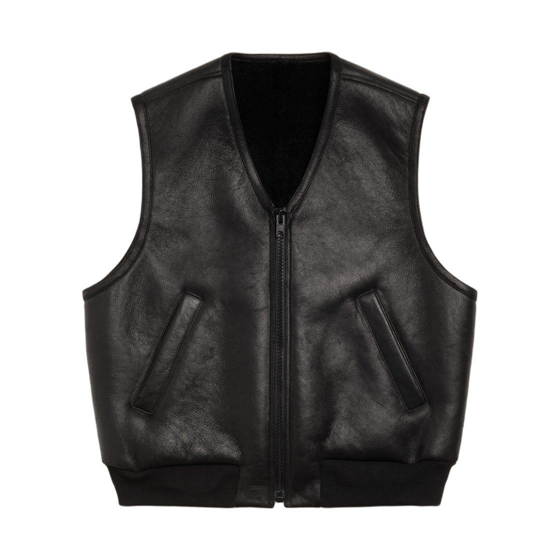 115922 Stussy Shearling Vest Black