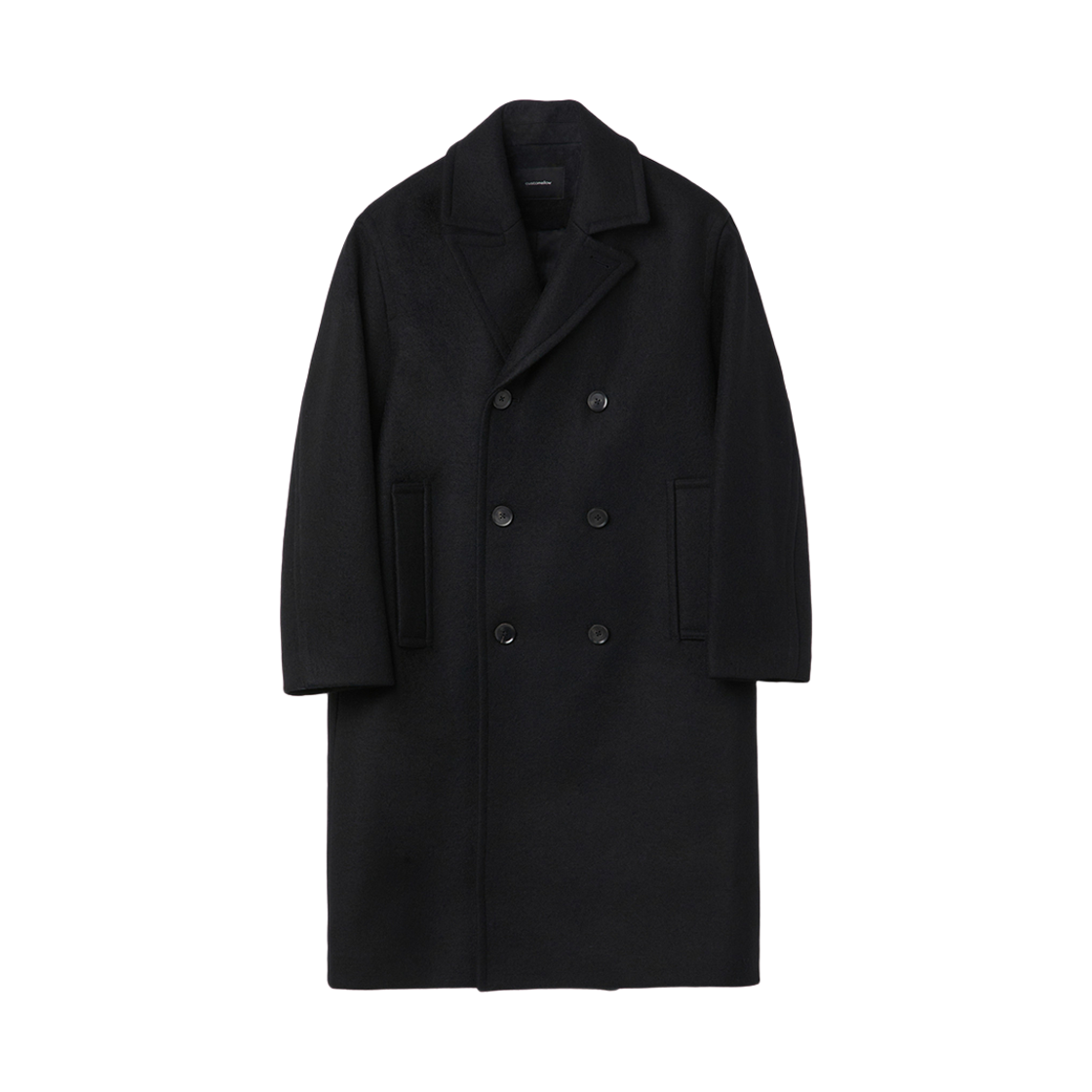 커스텀멜로우 울 더블 브레스티드 코트 블랙(Customellow Wool Double Breasted Coat Black) - 1